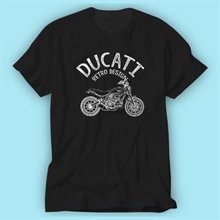 Ducati Retro Design Baskılı Tshirt Modeli