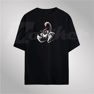 CFMOTO 450SR Akrep Tasarımlı Siyah T-Shirt Modeli
