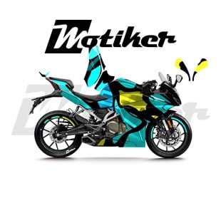 CFMOTO 250SR Parçalı Kaplama Sticker Etiket Modeli Soyut Kamuflaj Desen 22 (MTK9383)