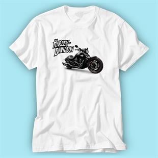 Halley Davidson Beyaz Baskılı Tshirt Modeli