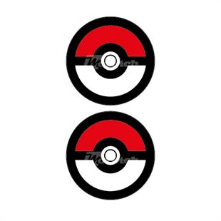 Pokemon PokeBall İkili Damla Logo Sticker 