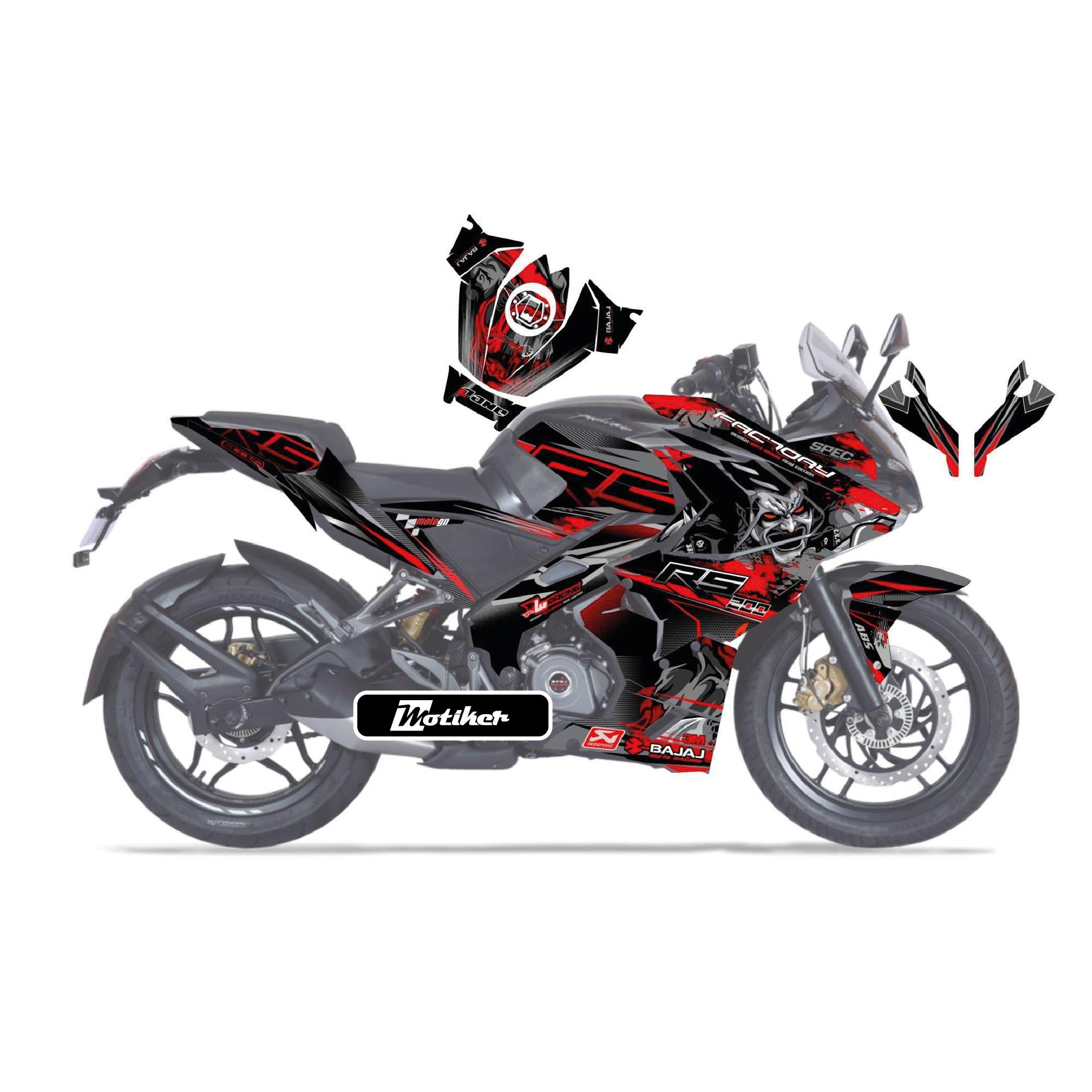 PULSAR RS 200 Bajaj RS200 Devil Sticker Etiket Parçalı Kaplama Modeli