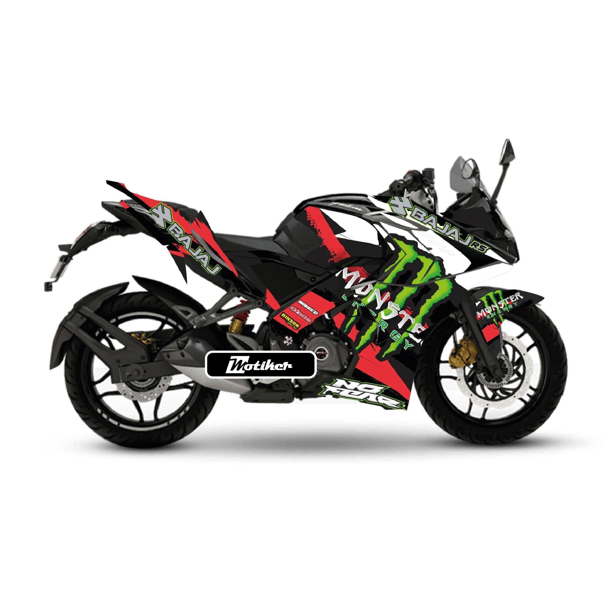 PULSAR RS 200 Bajaj RS200 No Fear Monster Sticker Etiket Parçalı Kaplama Modeli