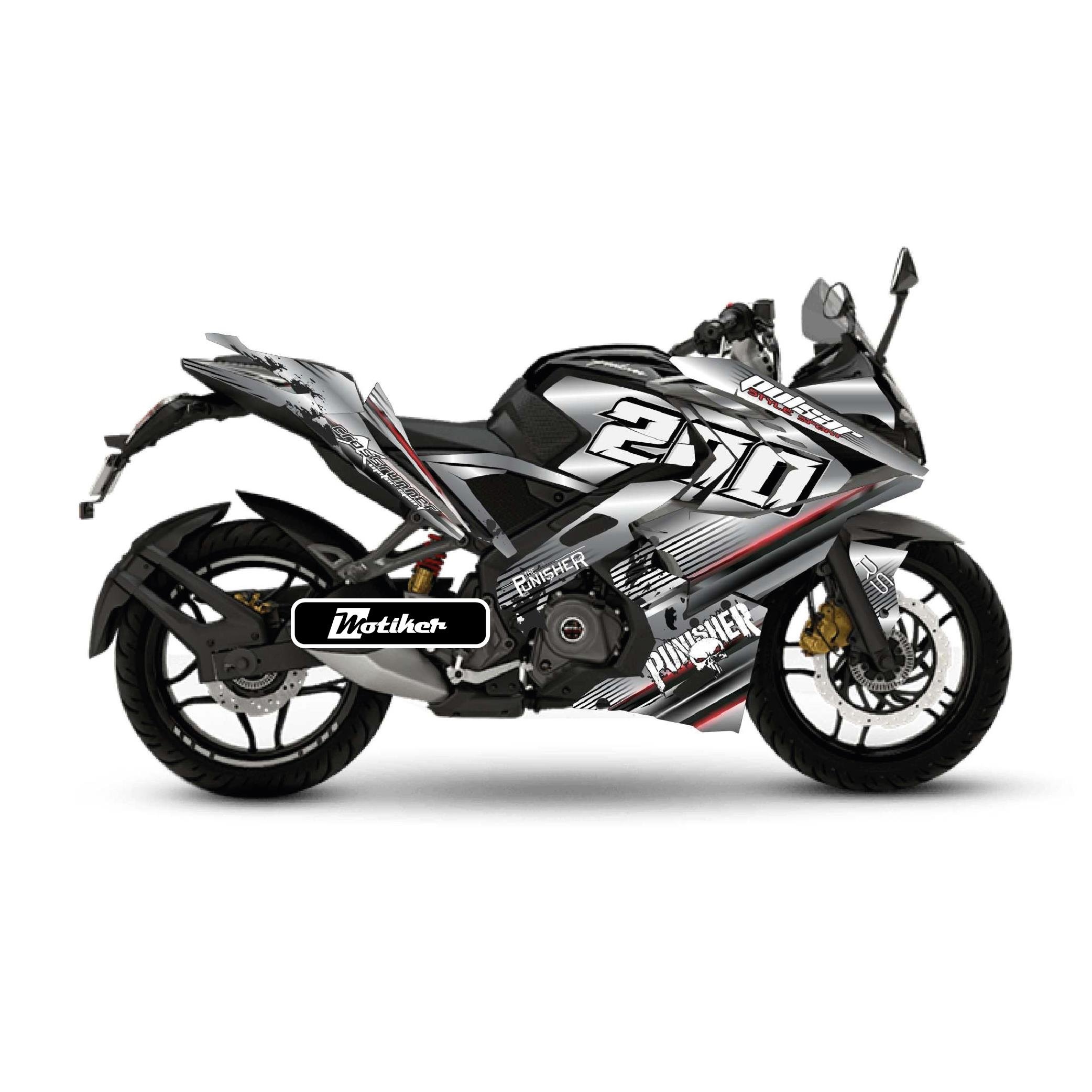 PULSAR RS 200 Bajaj RS200 Punisher Sticker Etiket Parçalı Kaplama Modeli