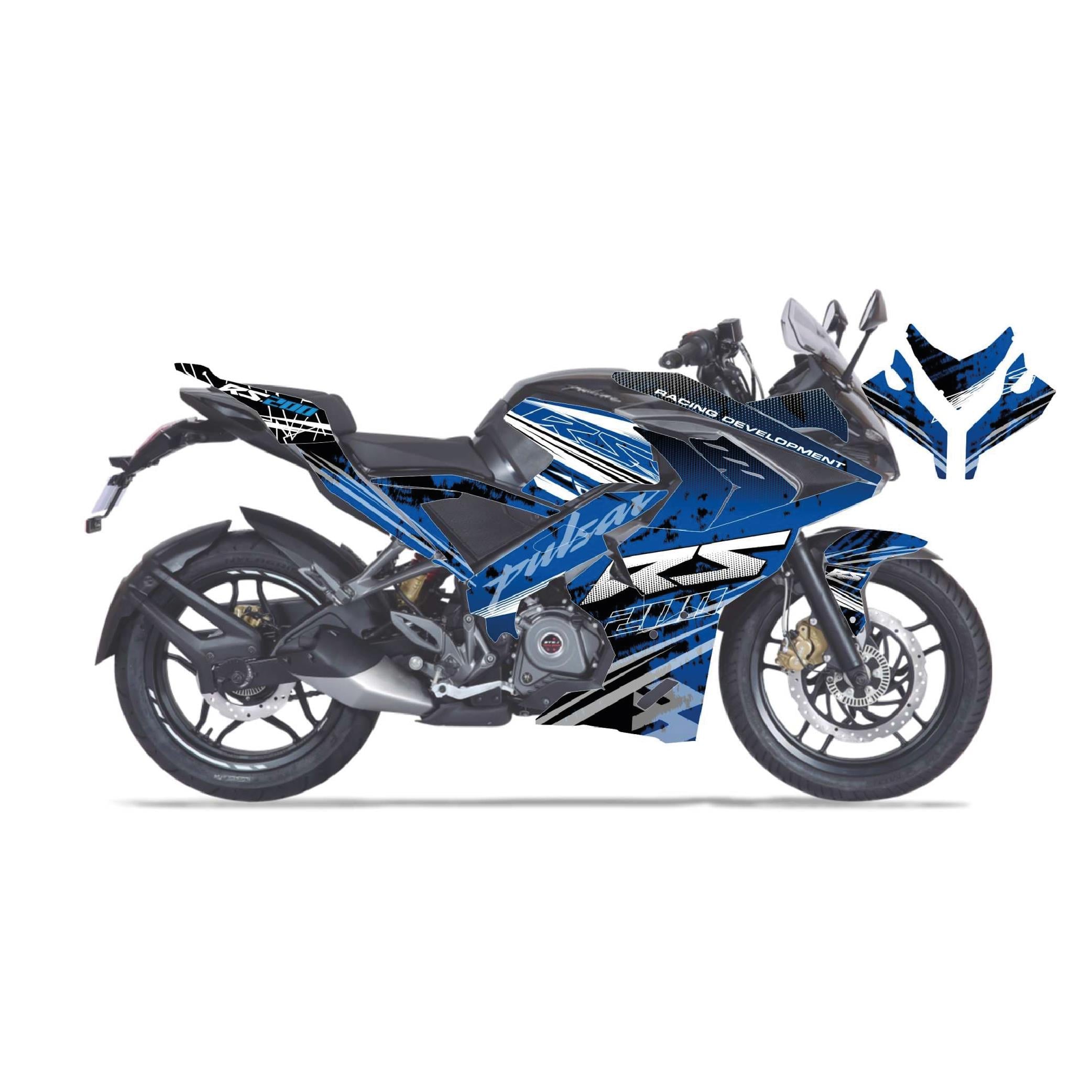 PULSAR RS 200 Bajaj RS200 Racing Development Shark Sticker Etiket Parçalı Kaplama Modeli
