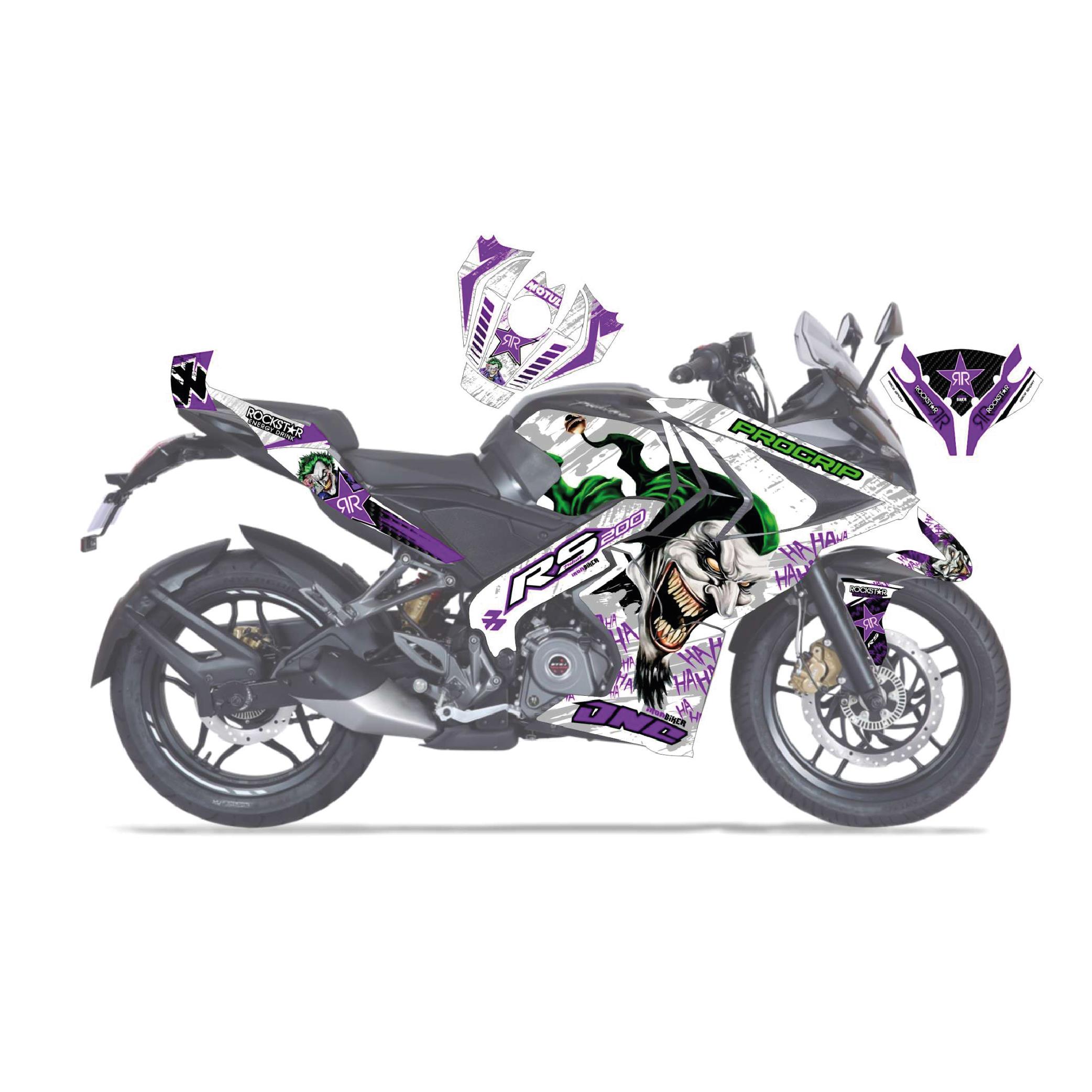 PULSAR RS 200 Bajaj RS200 Rockstar Joker Sticker Etiket Parçalı Kaplama Modeli