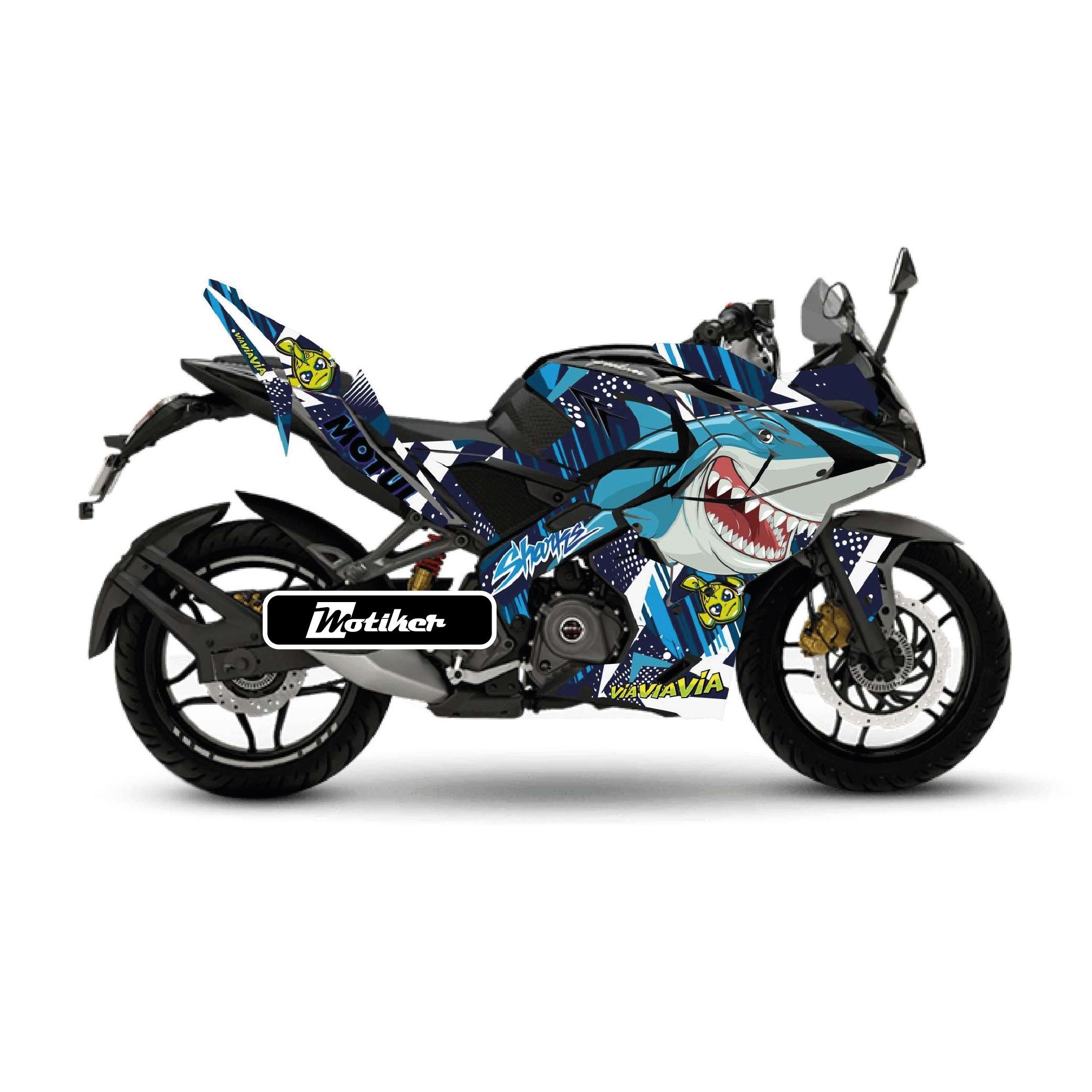 PULSAR RS 200 Bajaj RS200 Shark Sticker Etiket Parçalı Kaplama Modeli