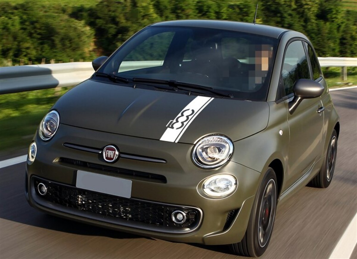  Fiat 500 Ön Kaput Şerit Sticker Etiket Modeli
