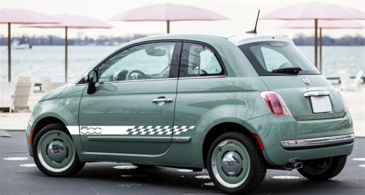  Fiat 500 Yan Kapı Şerit Sticker Etiket Modeli