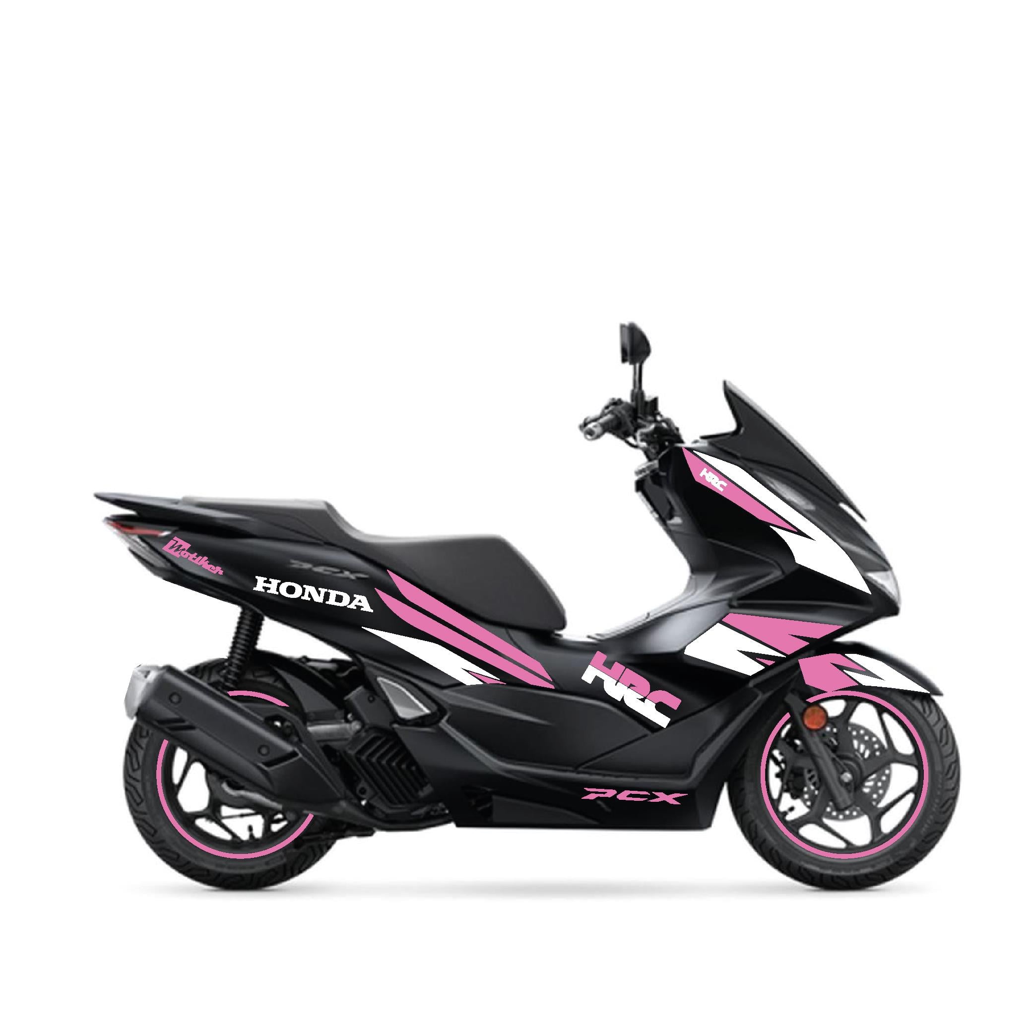 PCX Honda PCX 2021 - 2024 Uyumlu Evrensel HRC Model Sticker Kaplama Etiket Modeli Pembe - Beyaz Renk