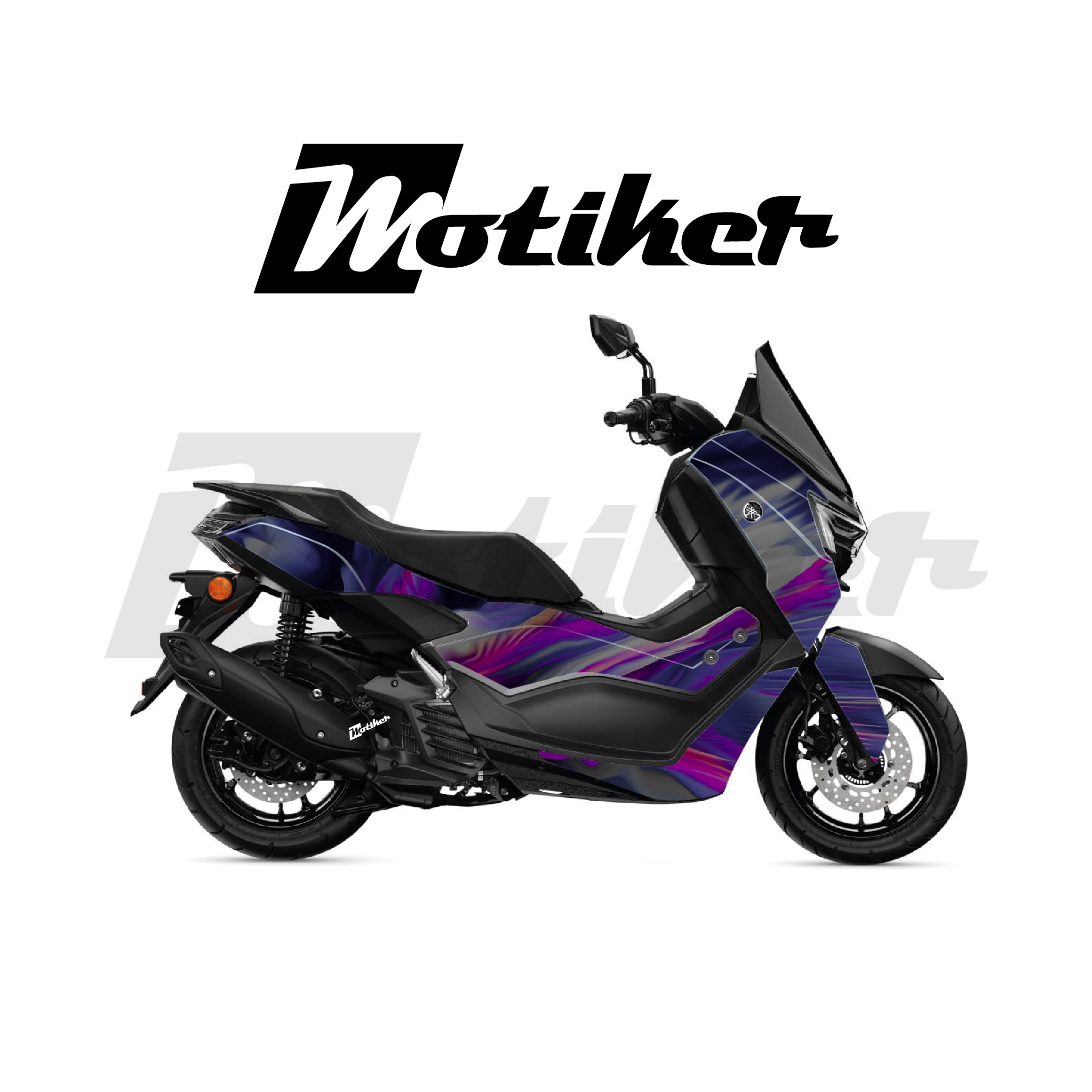 Yamaha NMAX 2025 Parçalı Kaplama Sticker Etiket Modeli Soyut Tüy Desen 12 (MTK9373)