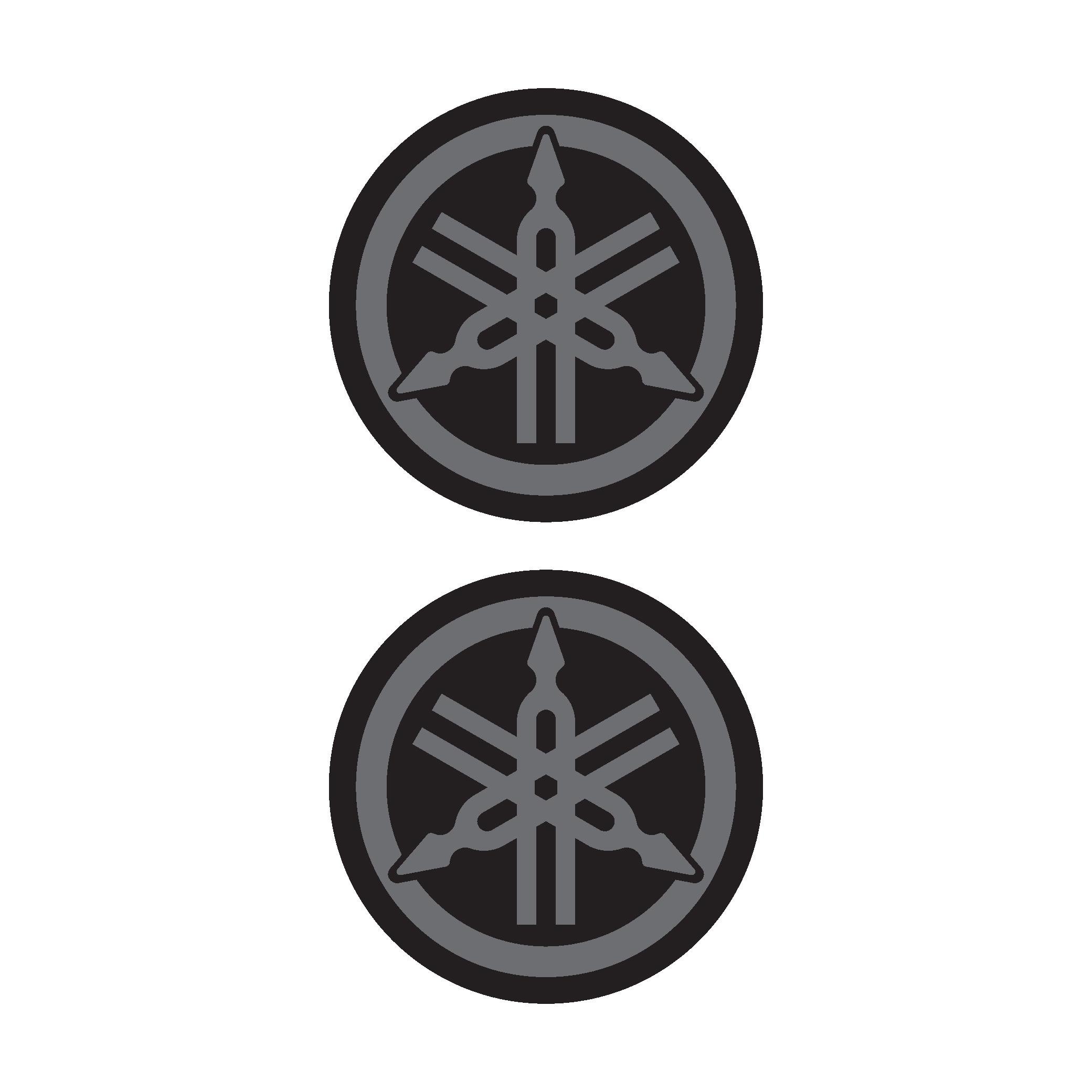 Yamaha koyu Gri Koruma Takozu Damla Sticker Modeli