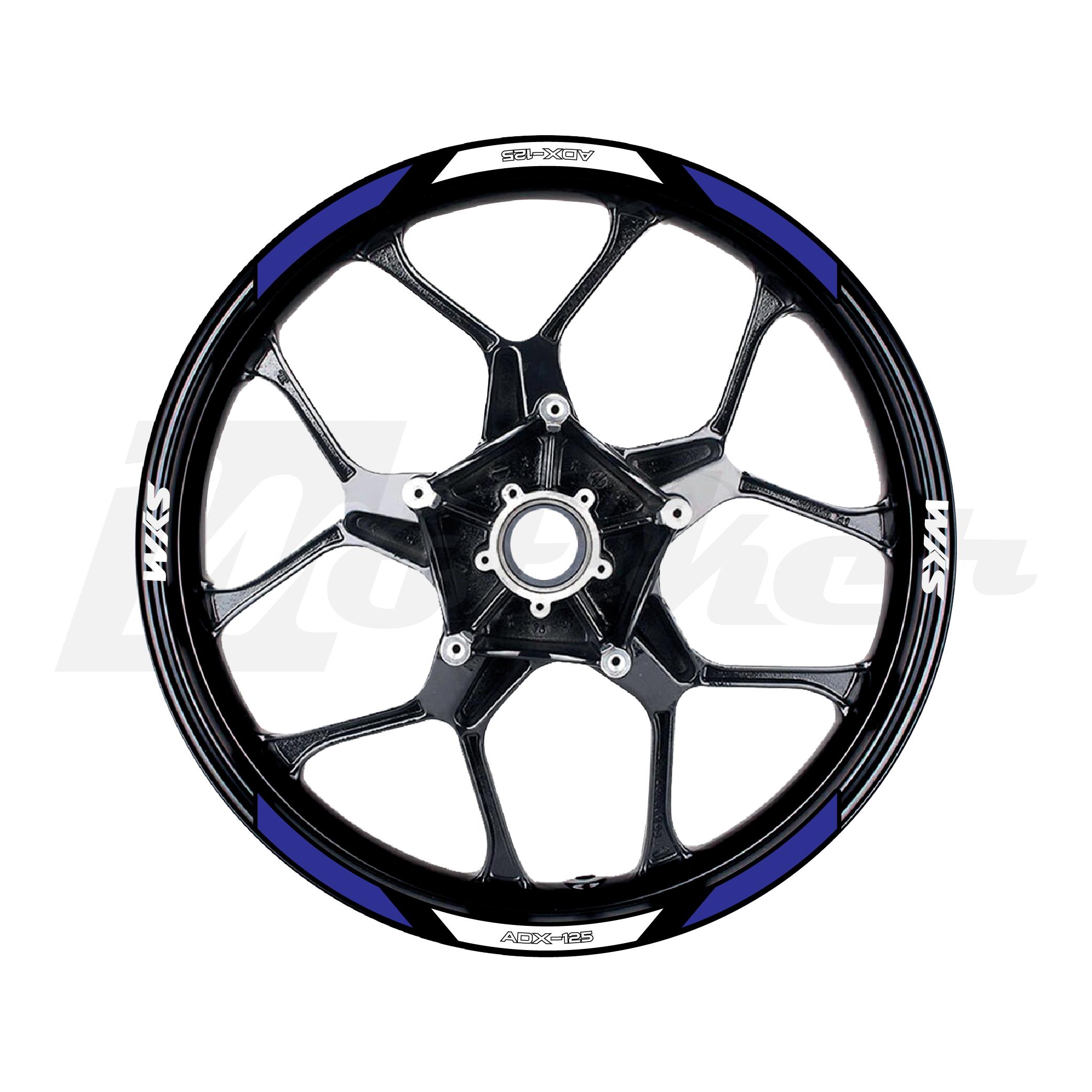 SYM ADX-125 Sticker Jant Dışı Lacivert Beyaz Renkli Etiket Modeli Sticker