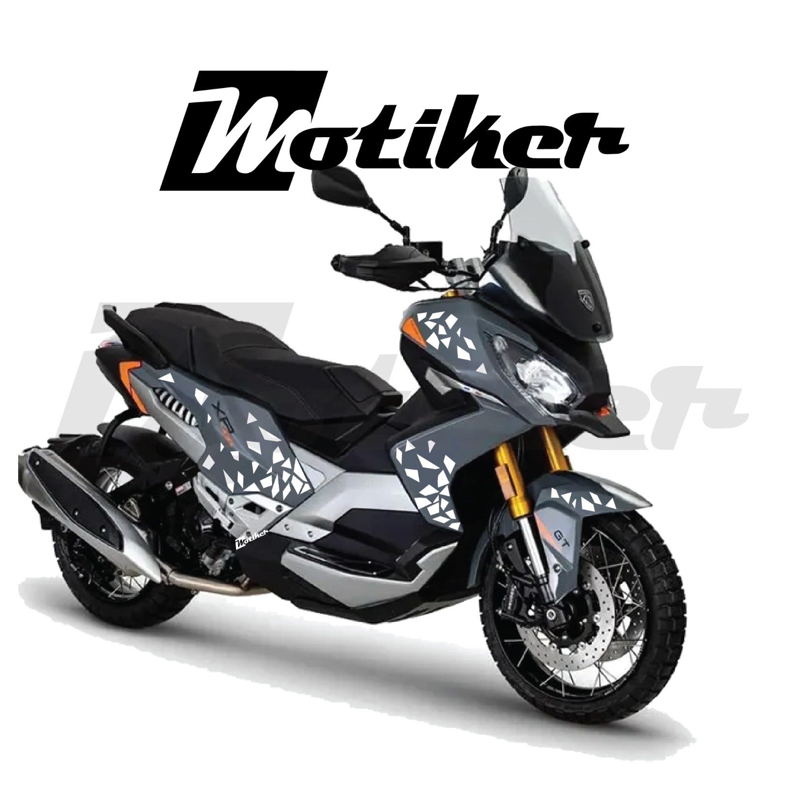 Peugeot XP 400 Üçken Desen Tasarım Sticker Etiket Modeli