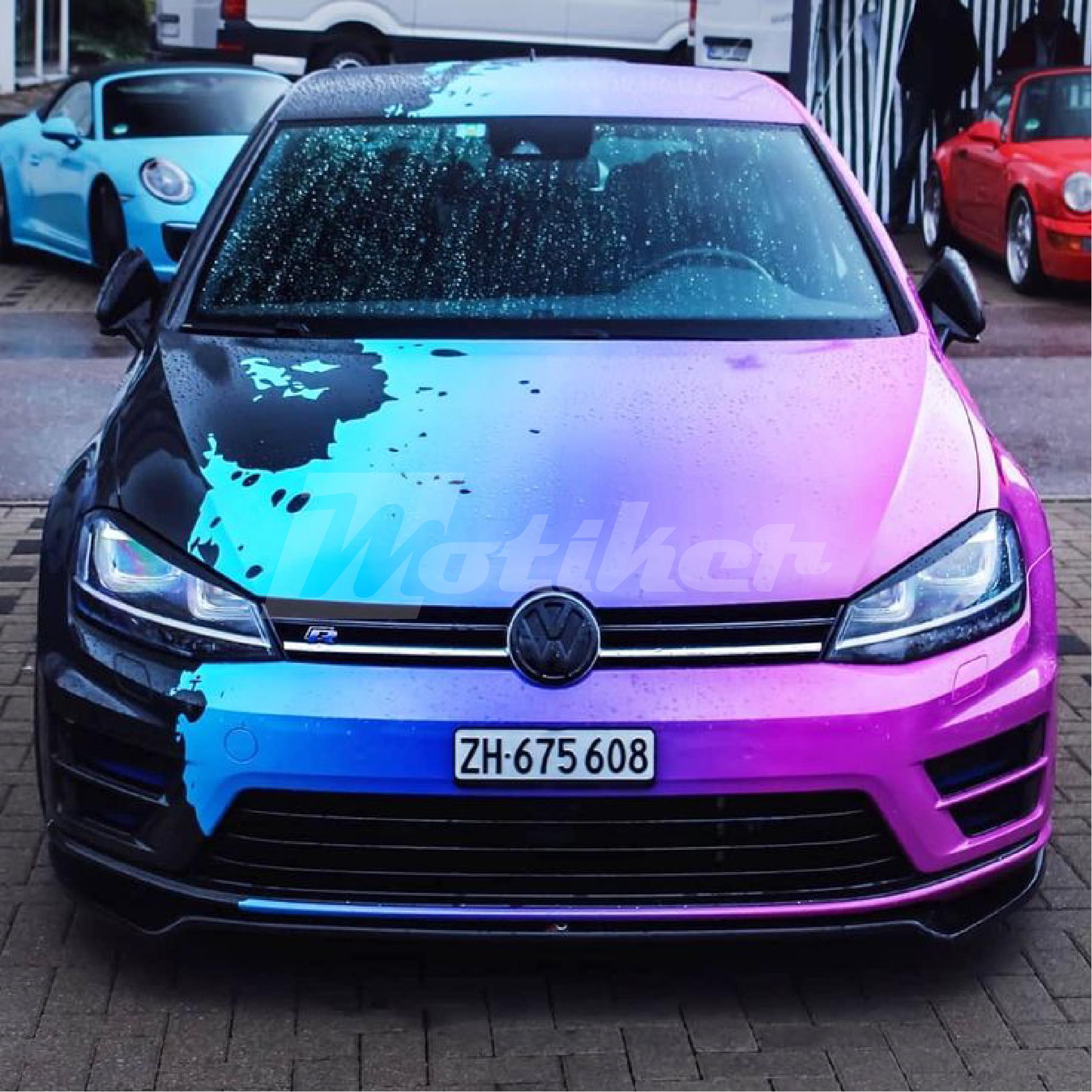 Volkswagen Golf  Bukalemun Mor Siyah Sticker Kaplama  