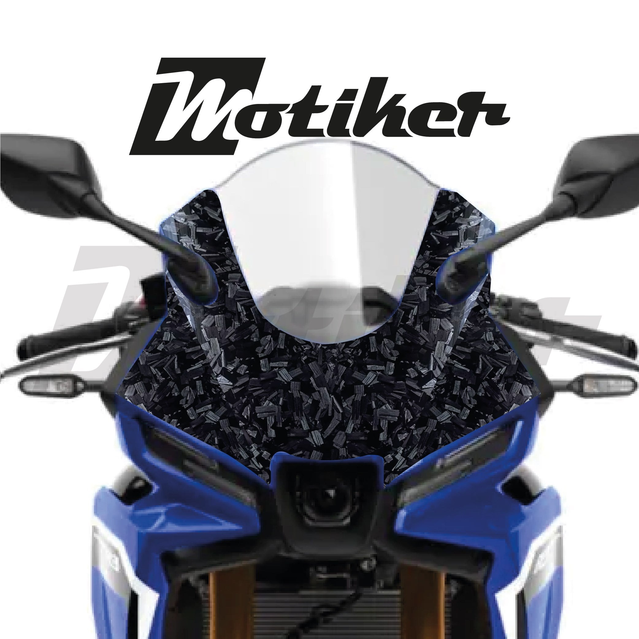 Yamaha YZF R25 2025-2026 Model Ön Kafa Forget Karbon Tasarımı Sticker Etiket Modeli