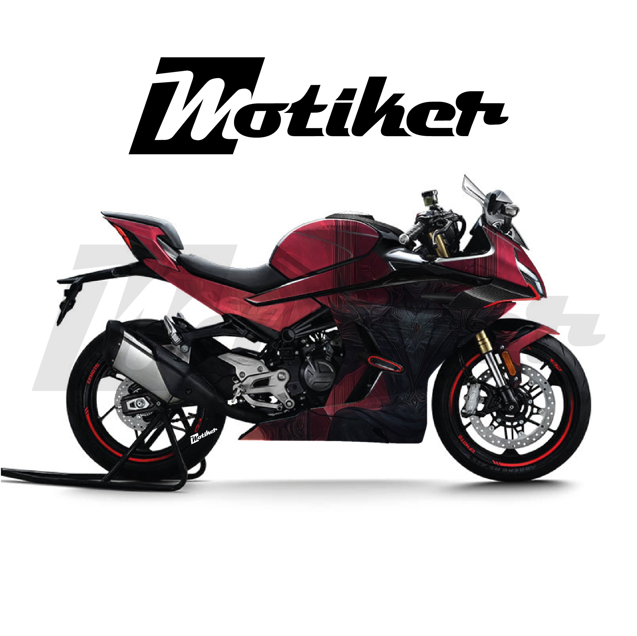 CF MOTO 450SR Parçalı Kaplama Sticker Etiket Modeli Karanlık Taht Desen 6 (MTK9367)