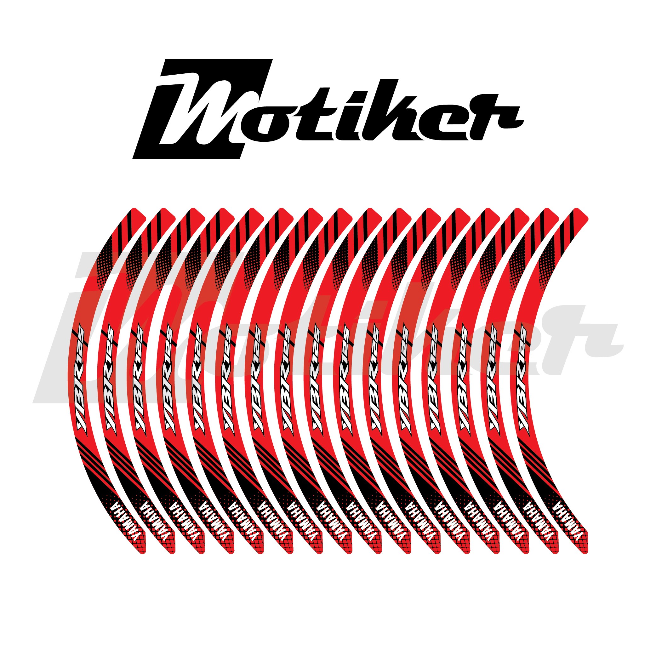 Yamaha YBR 125 jant sticker kırmızı 