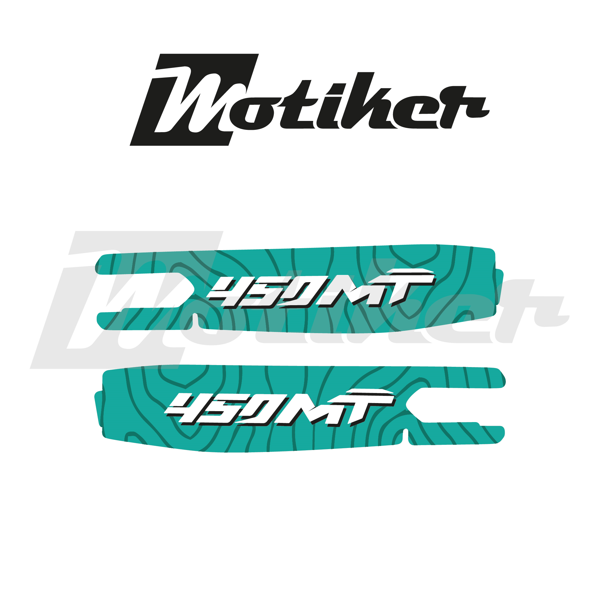 CFMOTO 450MT Arka Maşa Turkuaz Tasarım Sticker Etiket Kaplama Modeli