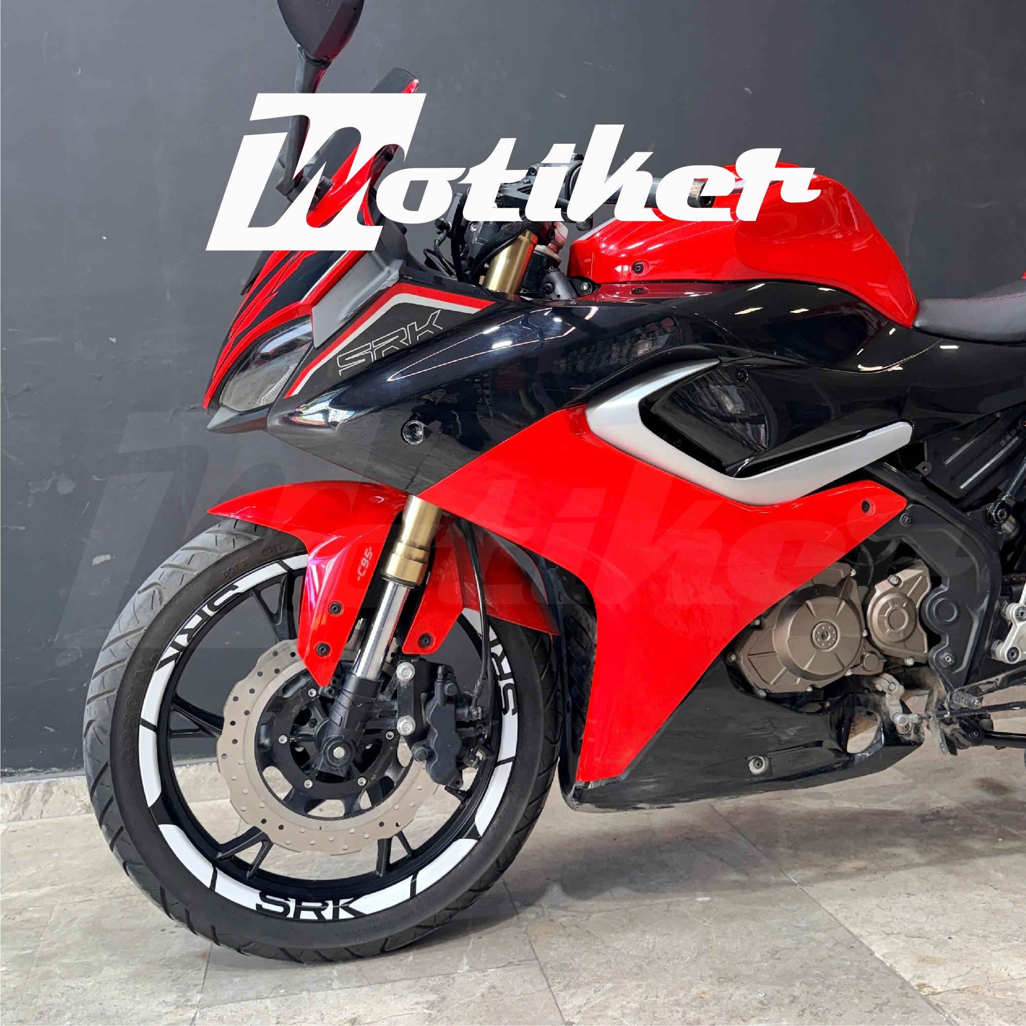 RKS SRK 125R SRK Yazılı Jant Tasarımı Sticker Etiket Modeli