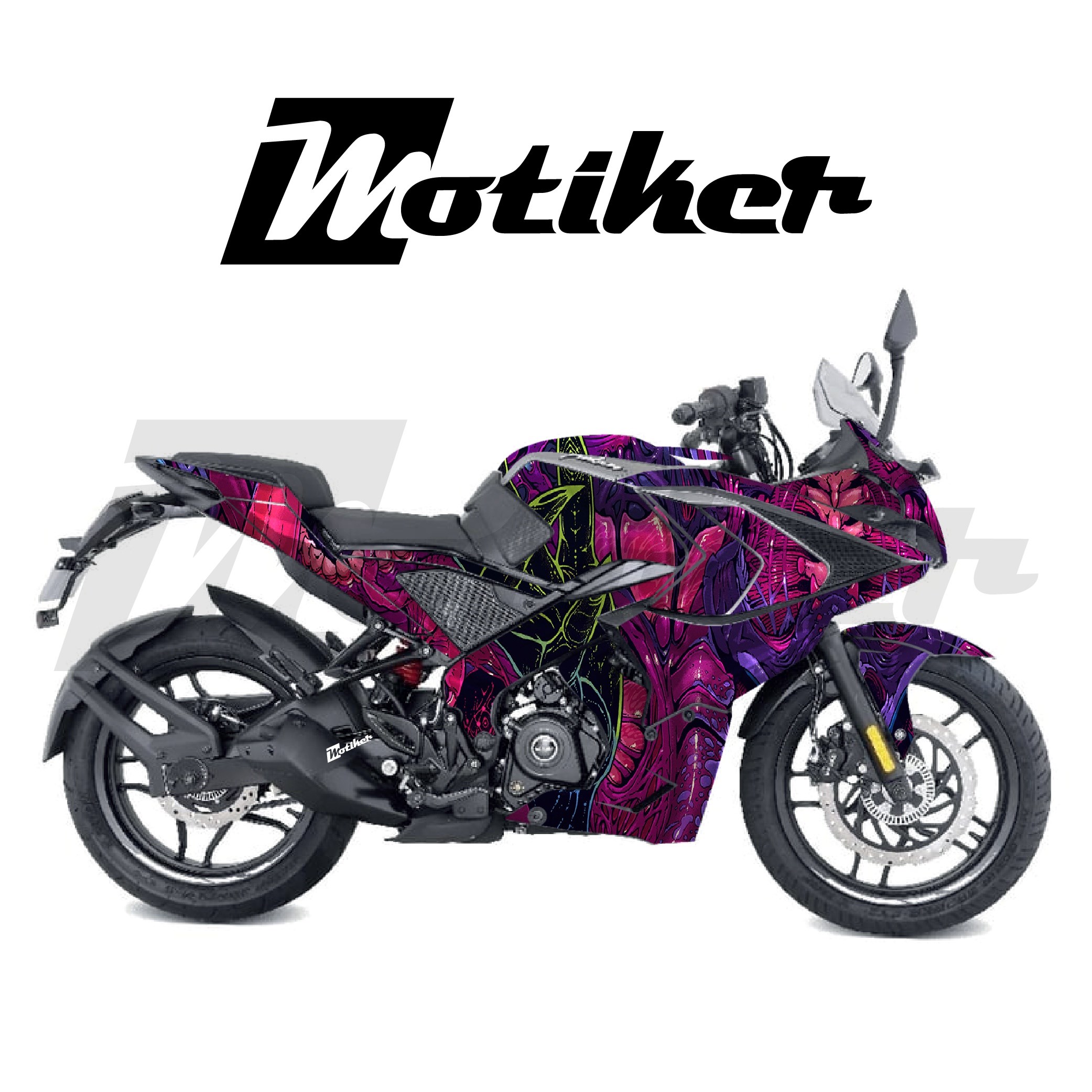 Bajaj RS200 Parçalı Kaplama Sticker Etiket Modeli Yaratık Desen 8 (MTK9369)