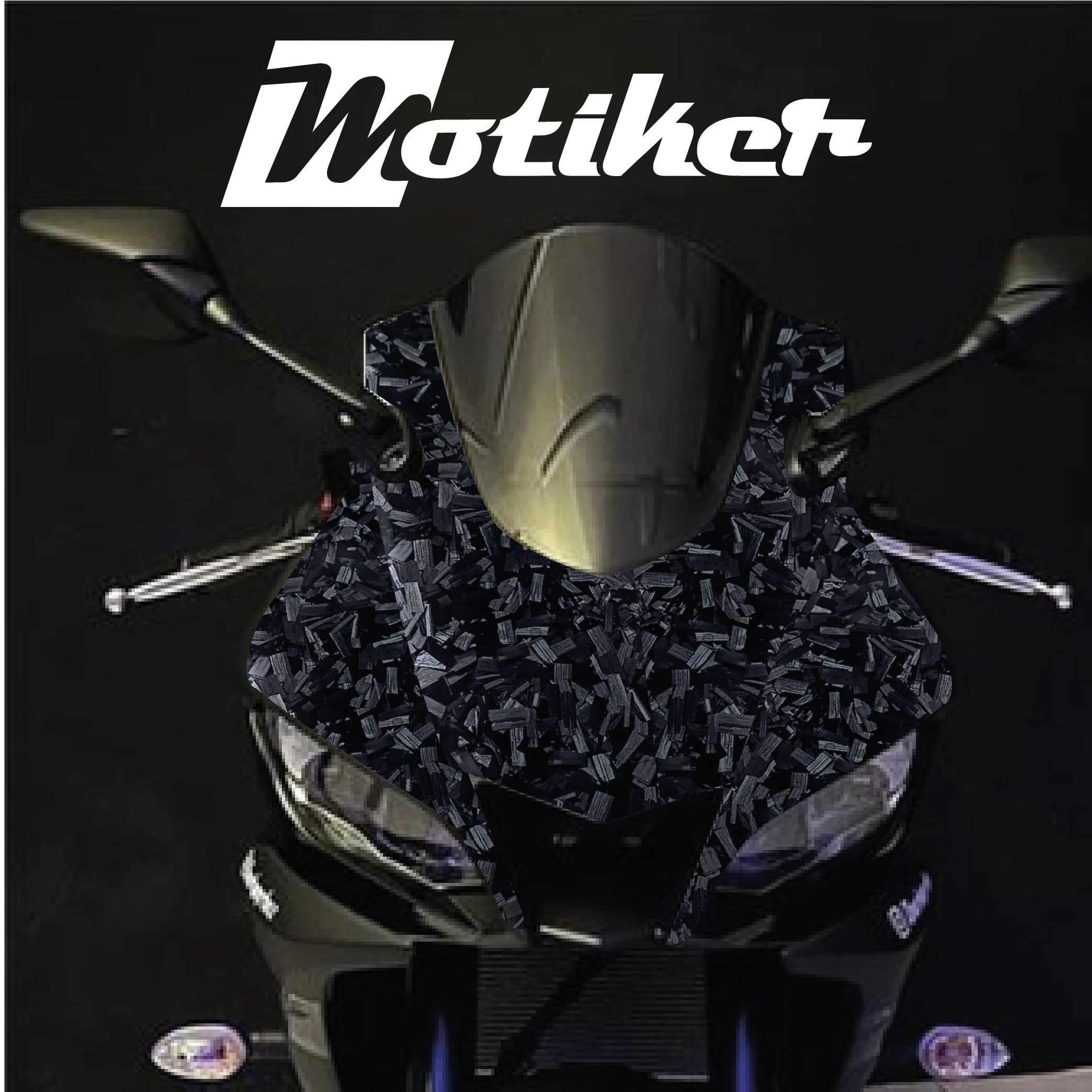 Yamaha YZF R25 2019-2023 Model Ön Kafa Forget Karbon Tasarımı Sticker Etiket Modeli