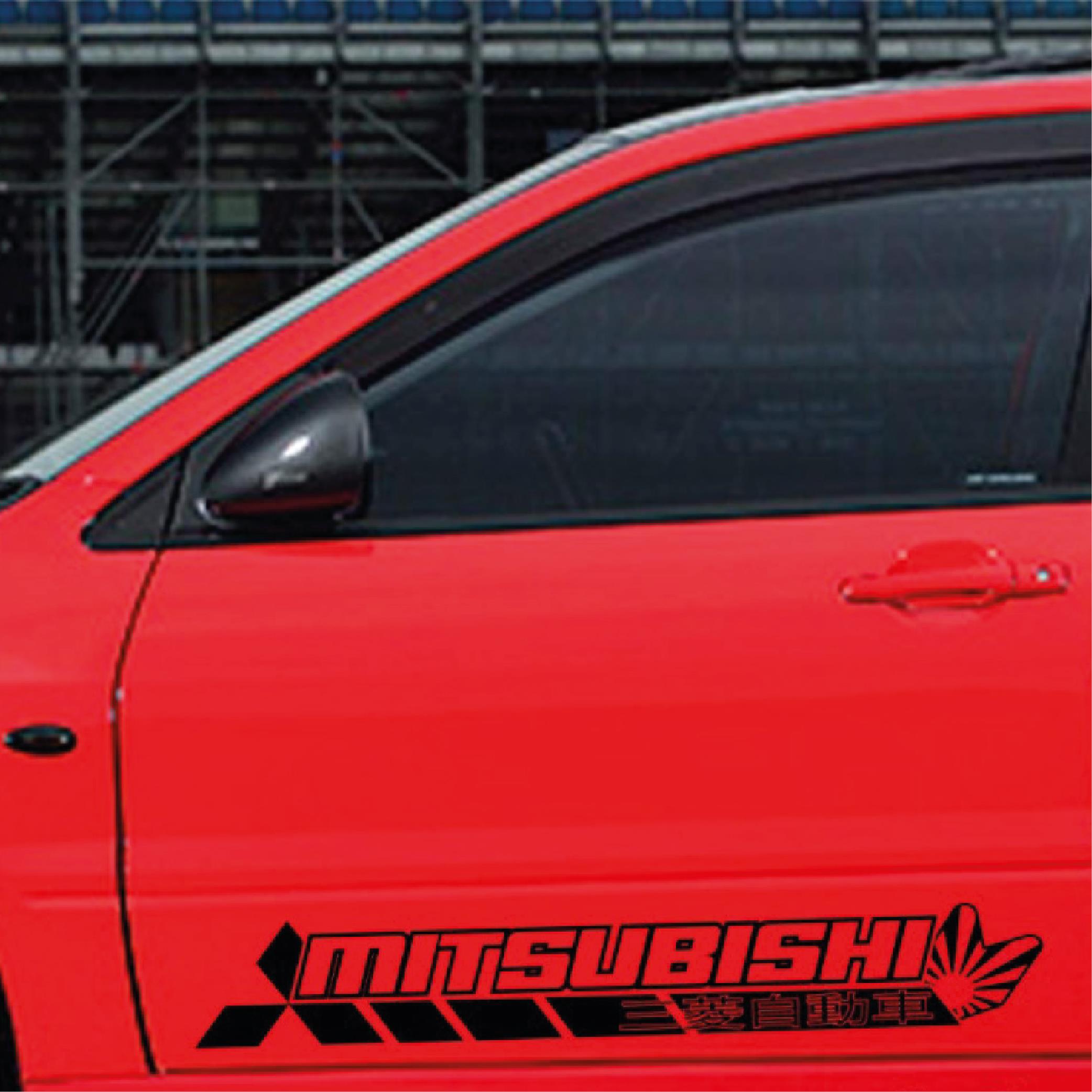 Mitsubishi Evo Yan Kapı JDM Tarz Sticker Etiket Modeli