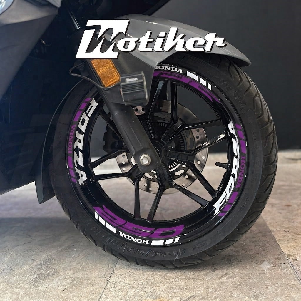 HONDA FORZA 250 Jant İç & Dış Neon Sarı ve Beyaz Sticker Etiket Modeli Set