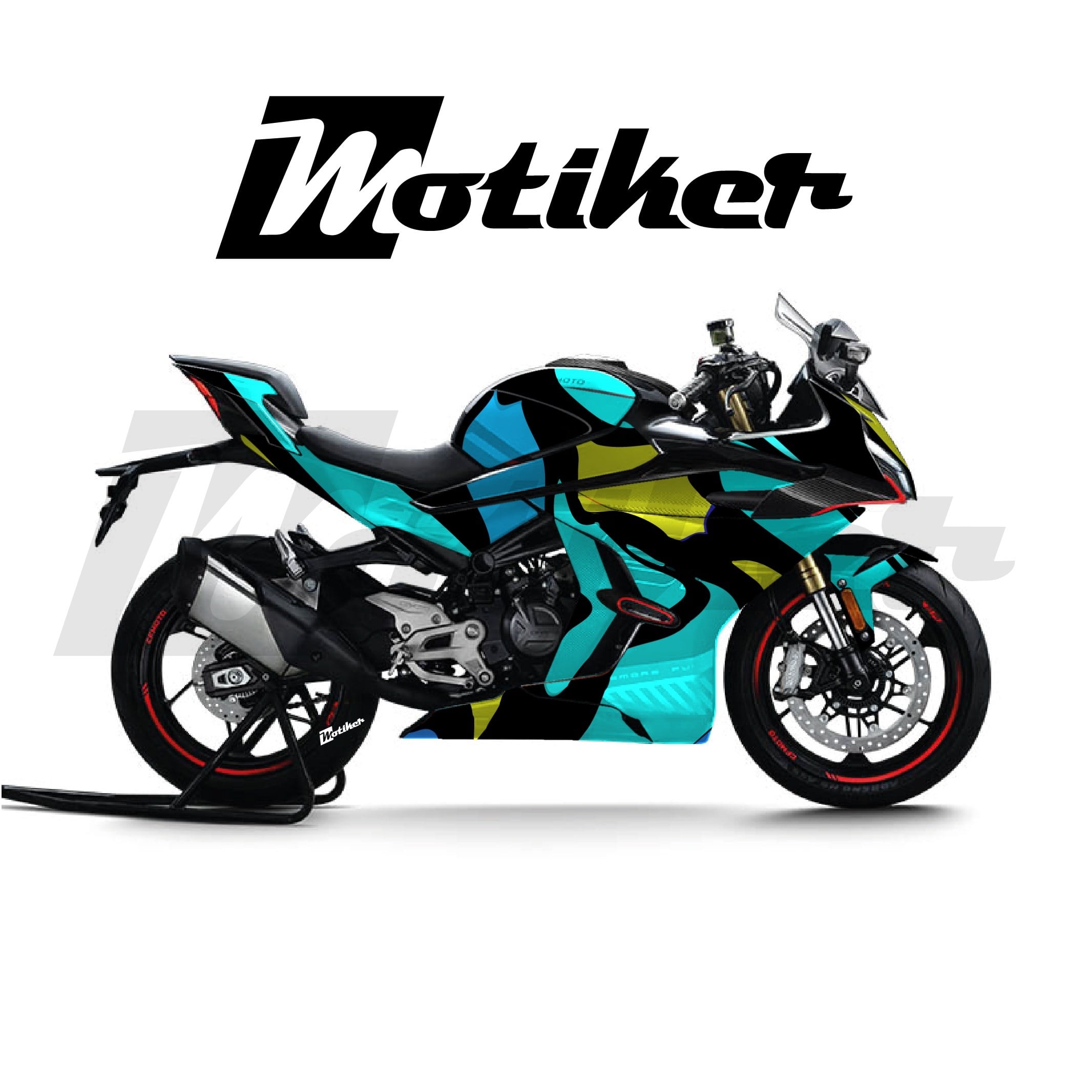 CF MOTO 450SR Parçalı Kaplama Sticker Etiket Modeli Soyut Kamuflaj Desen 22 (MTK9383)