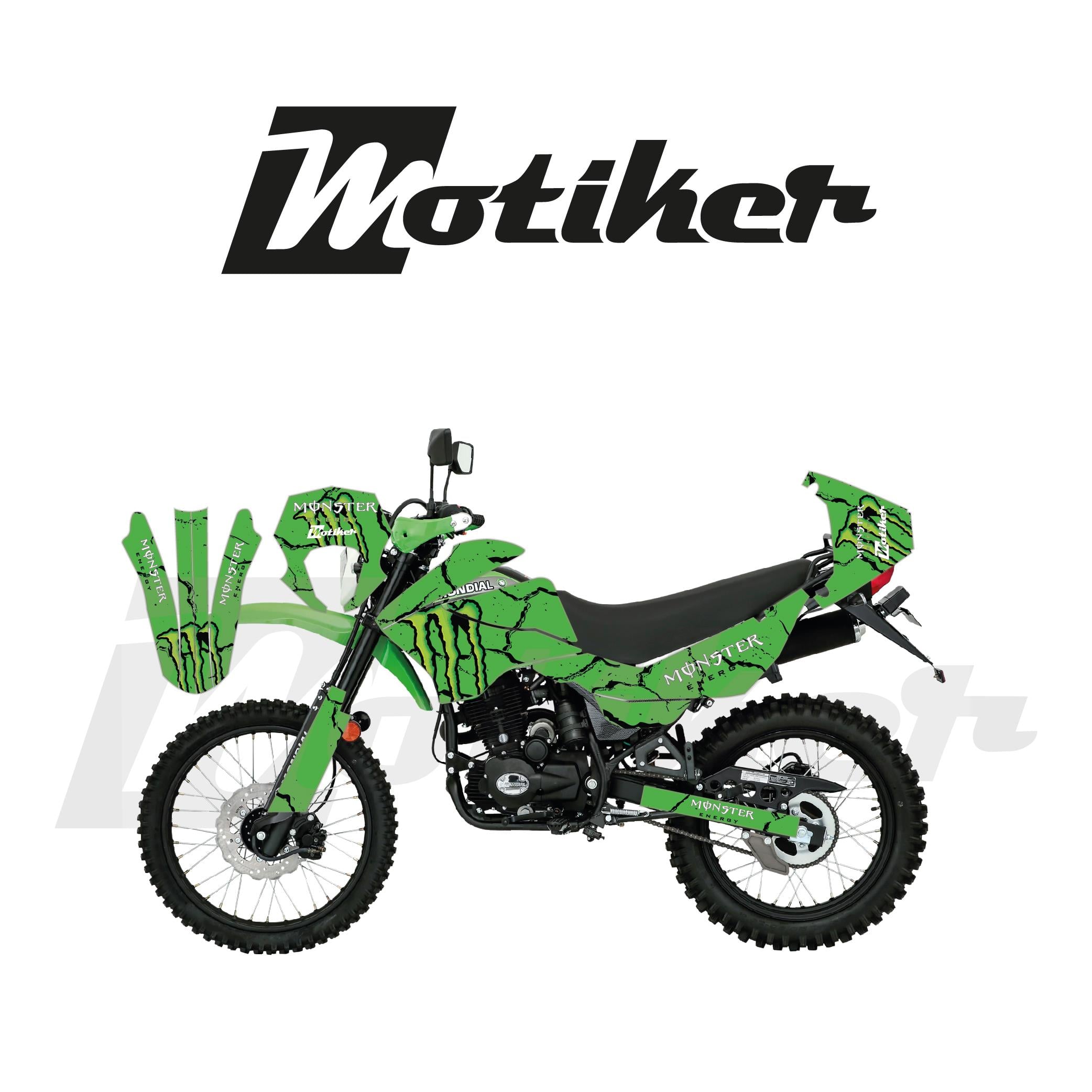 Mondial 2016-2022 Model X-Treme Max 200İ Monster Yeşil Zemin Üstü Siyah Tasarımı Sticker Etiket Modeli