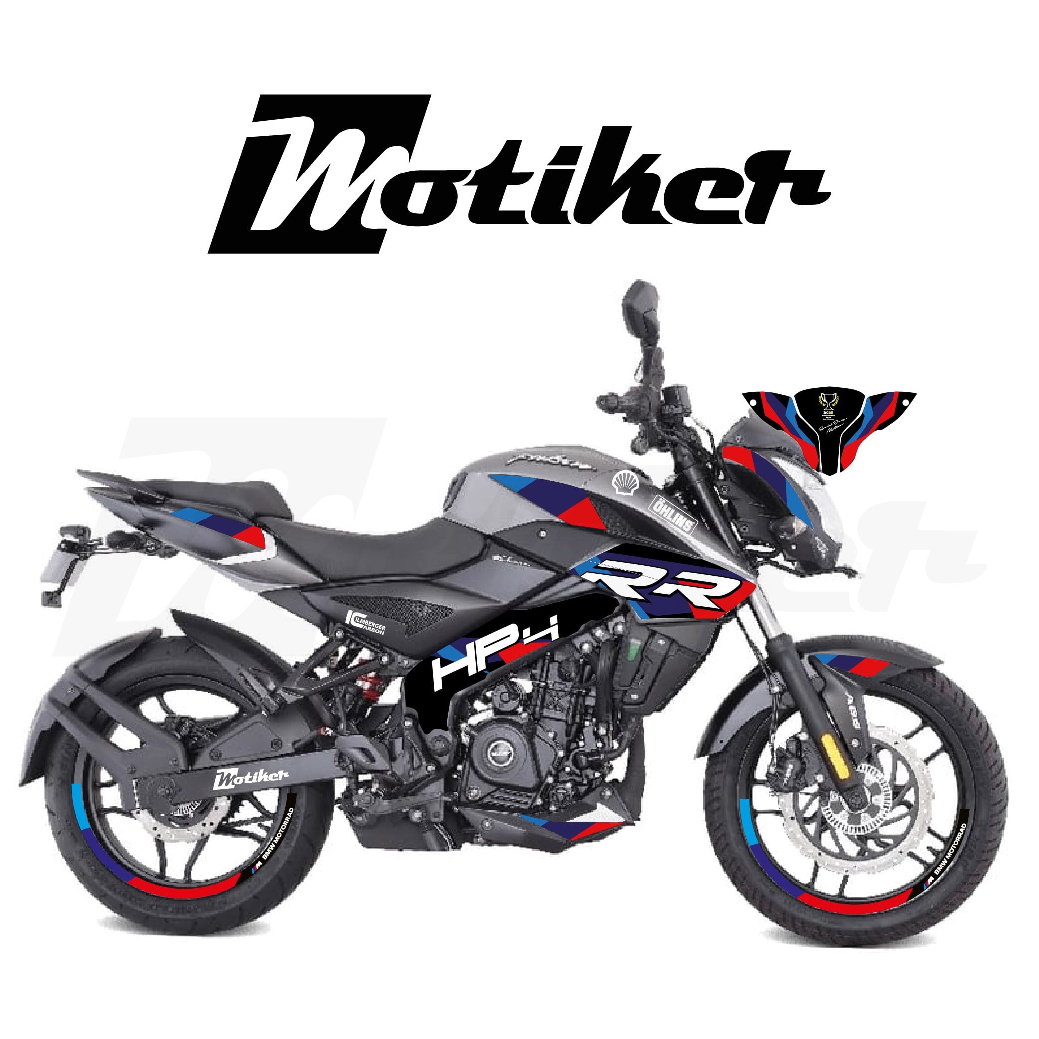 Bajaj Pulsar NS200 HP4 M Tasarımı  Sticker Etiket Modeli