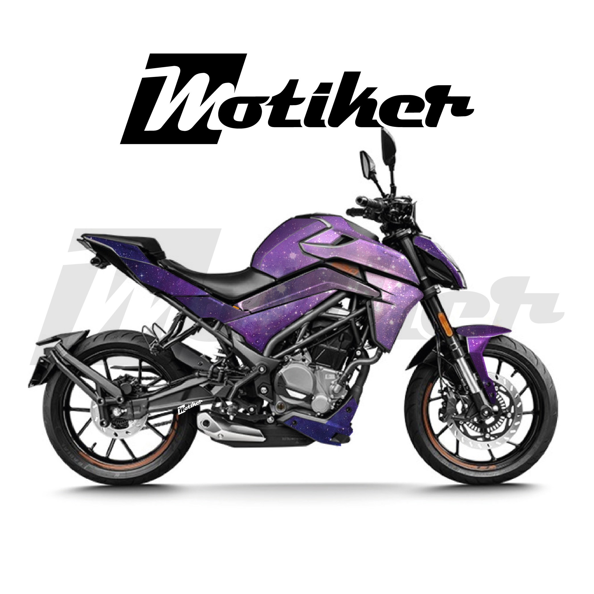 CFMOTO 250NK Parçalı Kaplama Sticker Etiket Modeli Galaksi Desen 3 (MTK9364)
