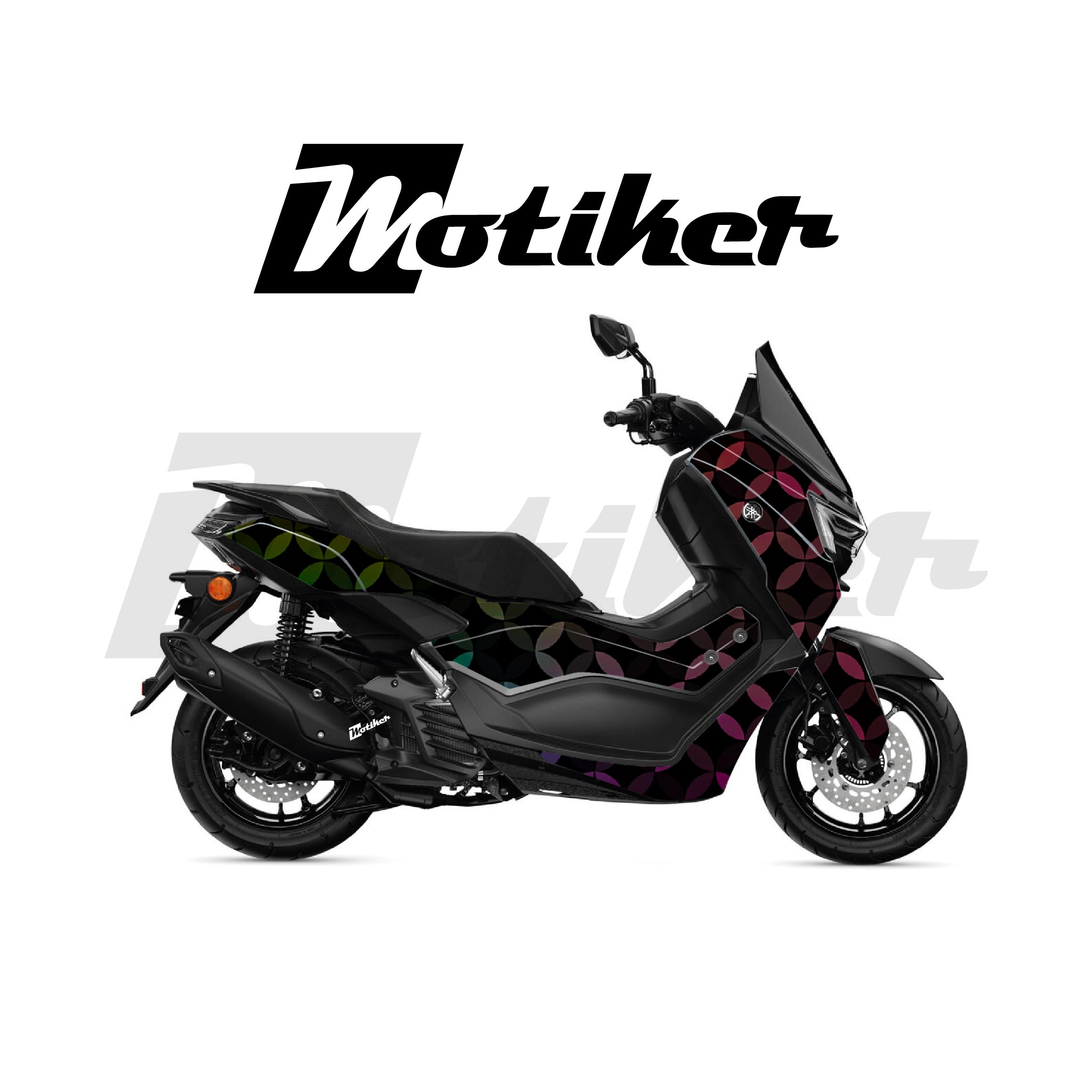 Yamaha NMAX 2025 Parçalı Kaplama Sticker Etiket Modeli Renkli Mozaik Desen 11 (MTK9372)