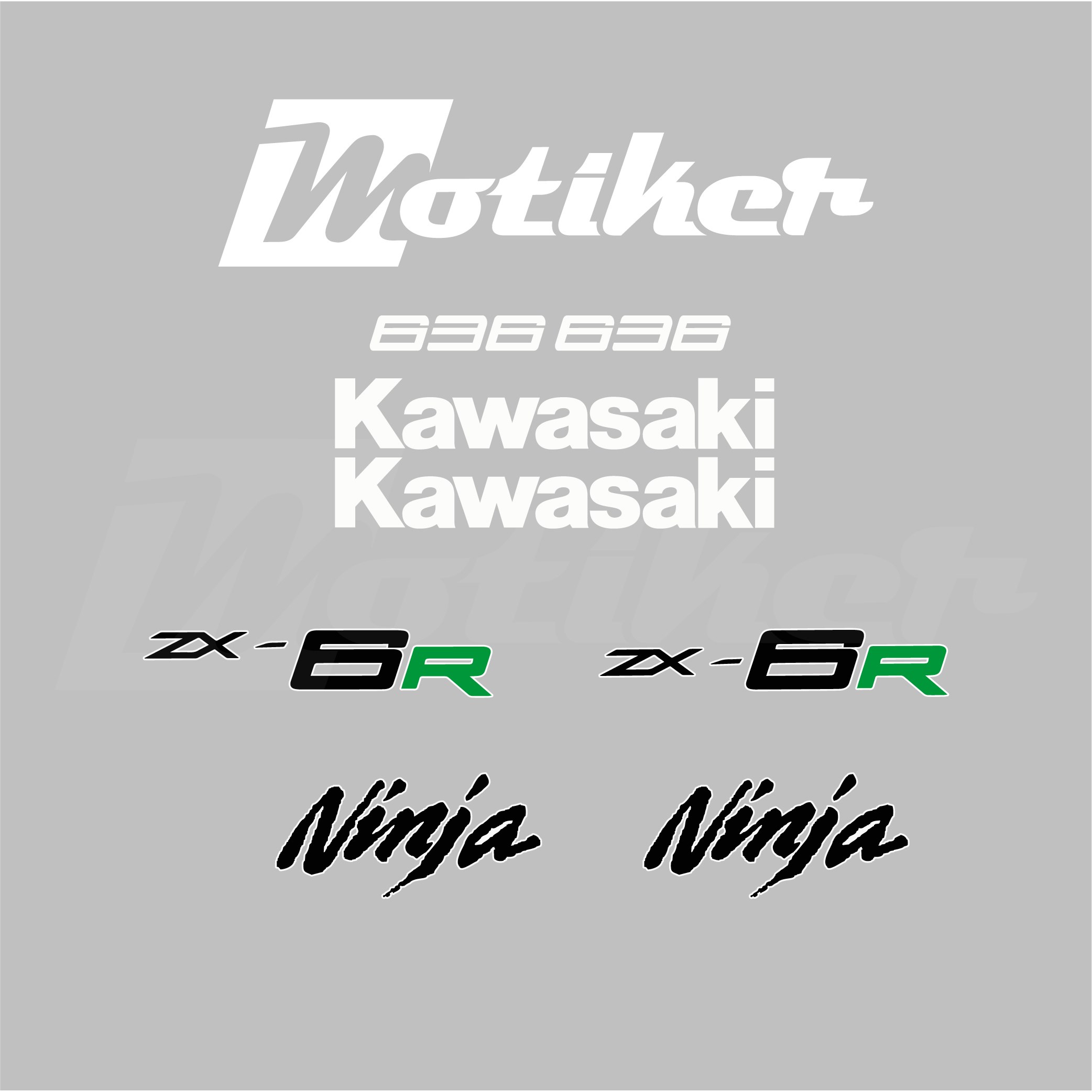 Kawasaki Zx-6R Parça Sticker Tasarımı Etiket Modeli