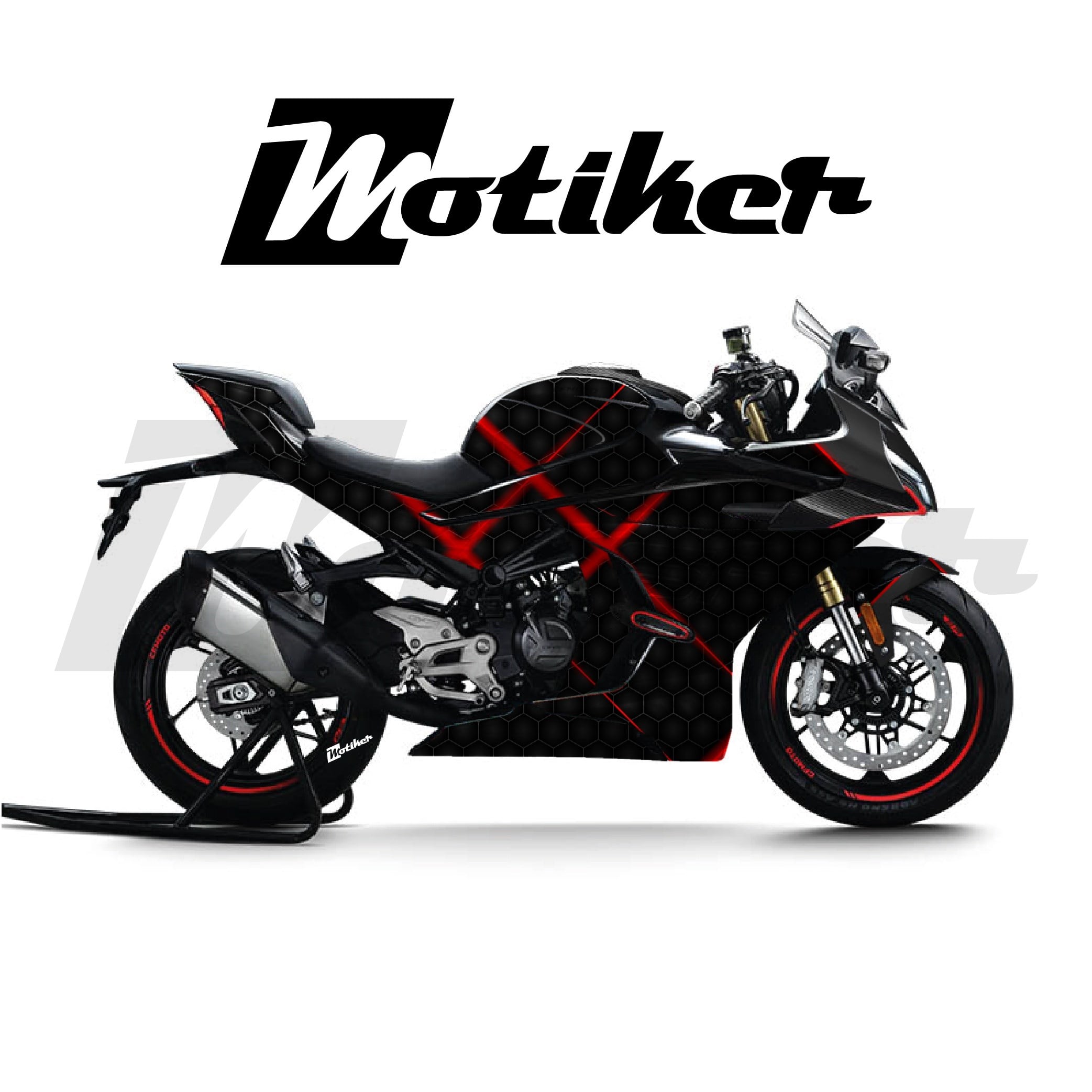 CF MOTO 450SR Parçalı Kaplama Sticker Etiket Modeli Karbon Lazer Desen 17 (MTK9378)