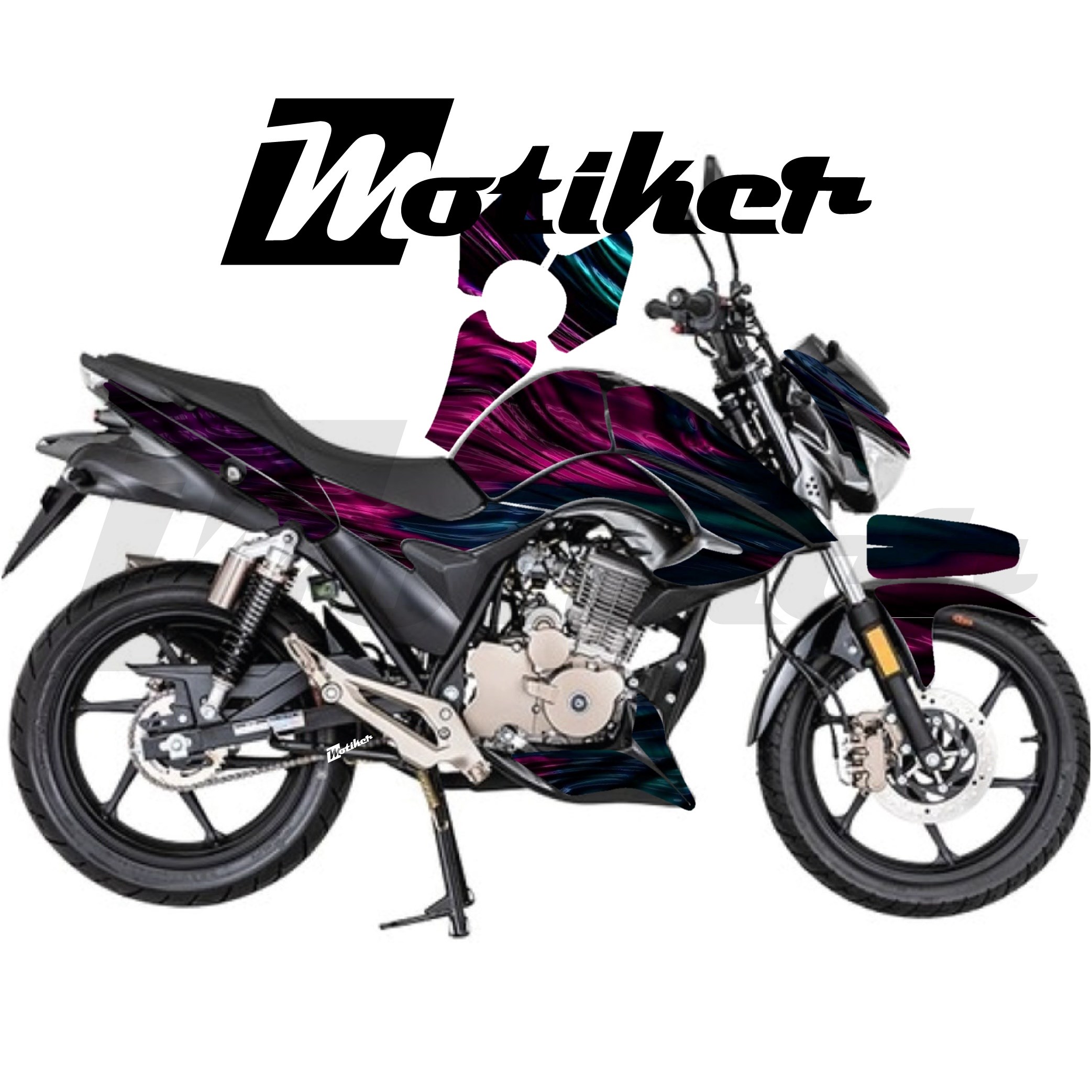 Mondial Drift L Parçalı Kaplama Sticker Etiket Modeli Sıvı Metal Desen 14 (MTK9375)