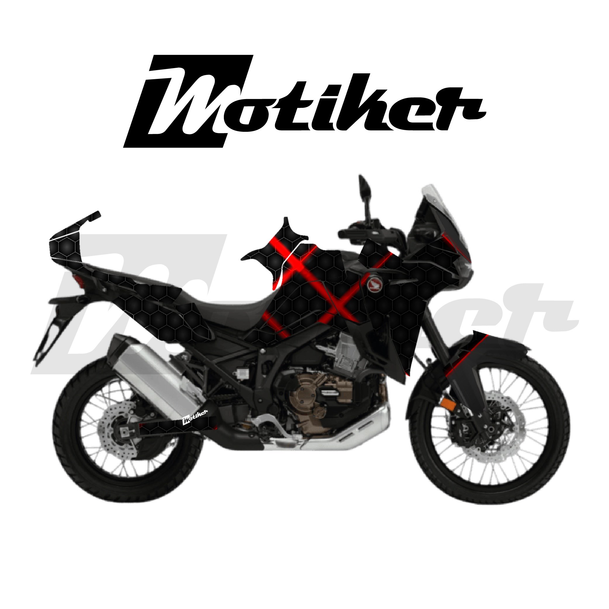 HONDA AFRICA TWIN CRF 1100 L 2020-2023 Parçalı Kaplama Sticker Etiket Modeli Karbon Lazer Desen 17 (MTK9378)