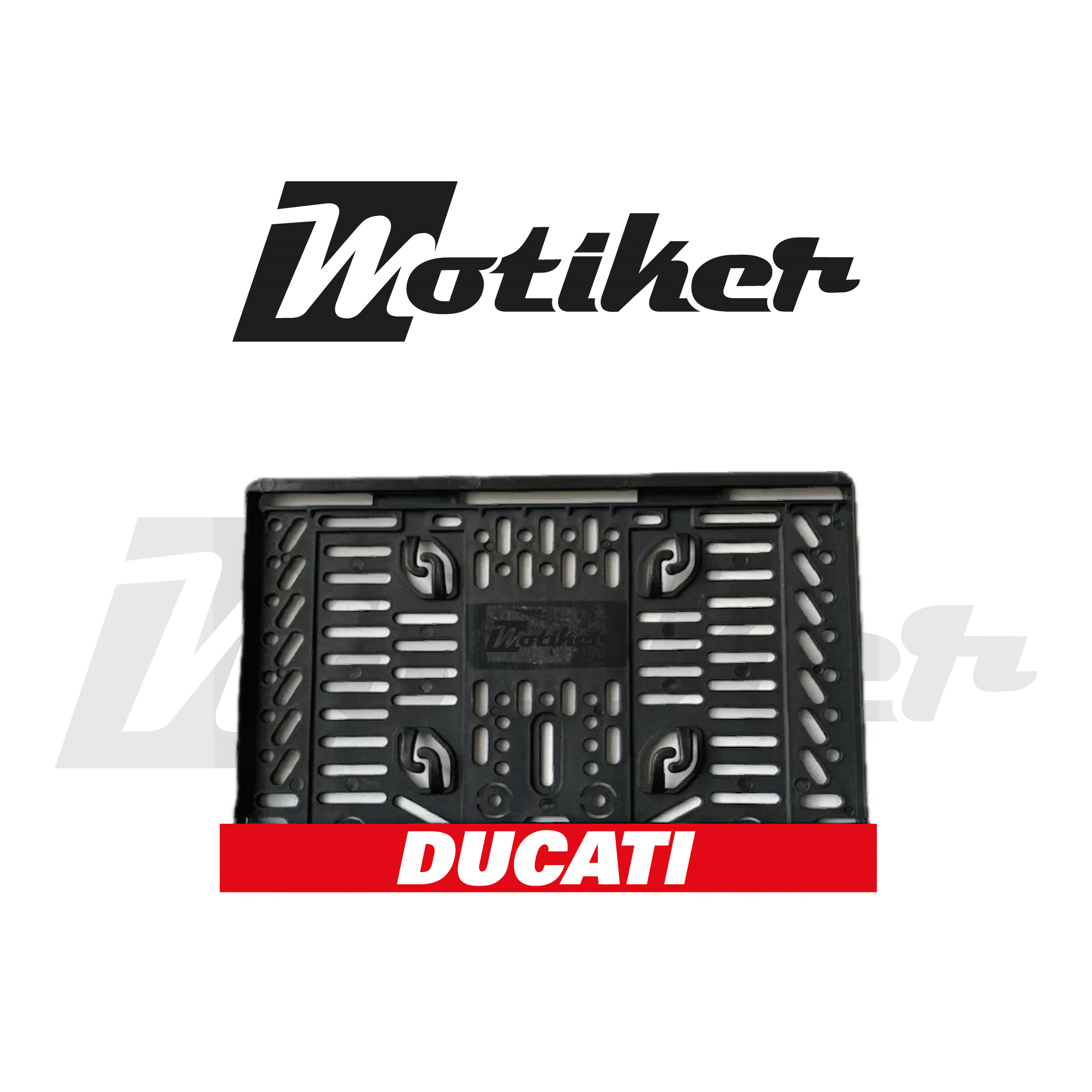 Pleksi Plakalık Kırmızı Üstüne Beyaz DUCATİ Yazılı Tasarımlı Motosiklet Plakalık Modeli
