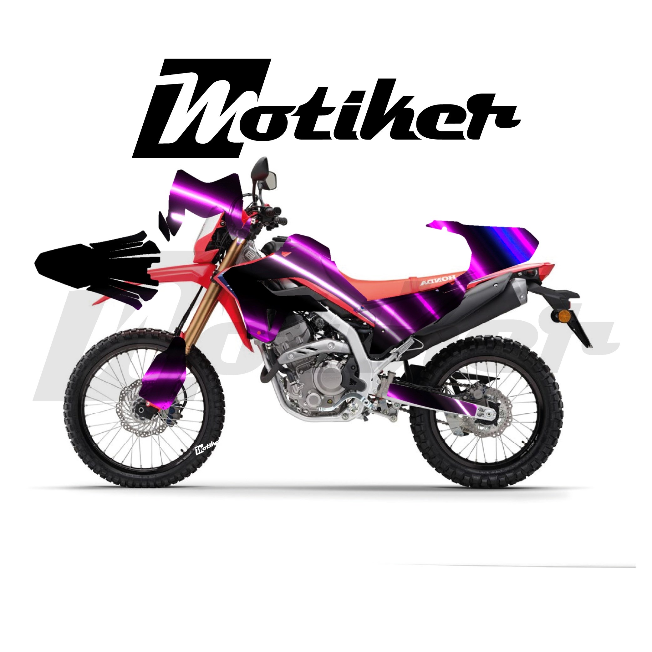 Honda CRF250L Parçalı Kaplama Sticker Etiket Modeli Işıklı Dalgalar Desen 24 (MTK9385)