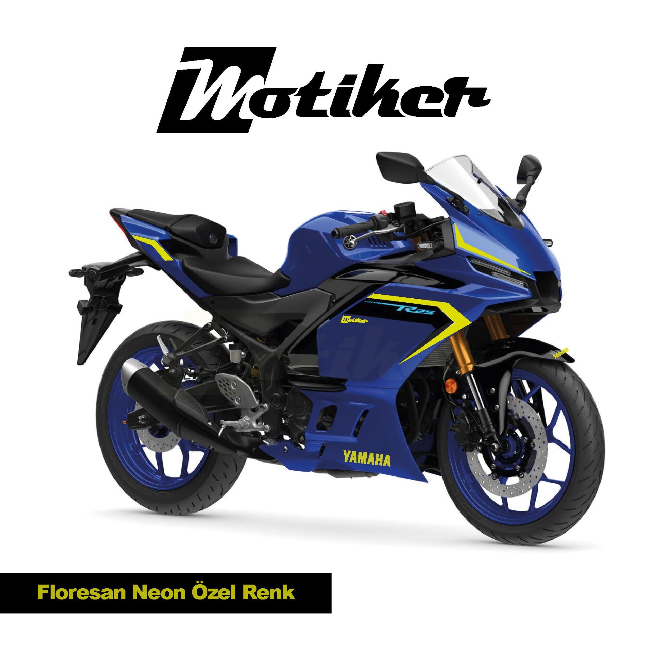 Yamaha YZF-R25 Sticker Set 2025 Uyumlu Floresan Neon Sarı Set