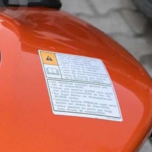 Yamaha MT Depo Üstü Uyarı Orjinal Depo Beyaz Sticker 