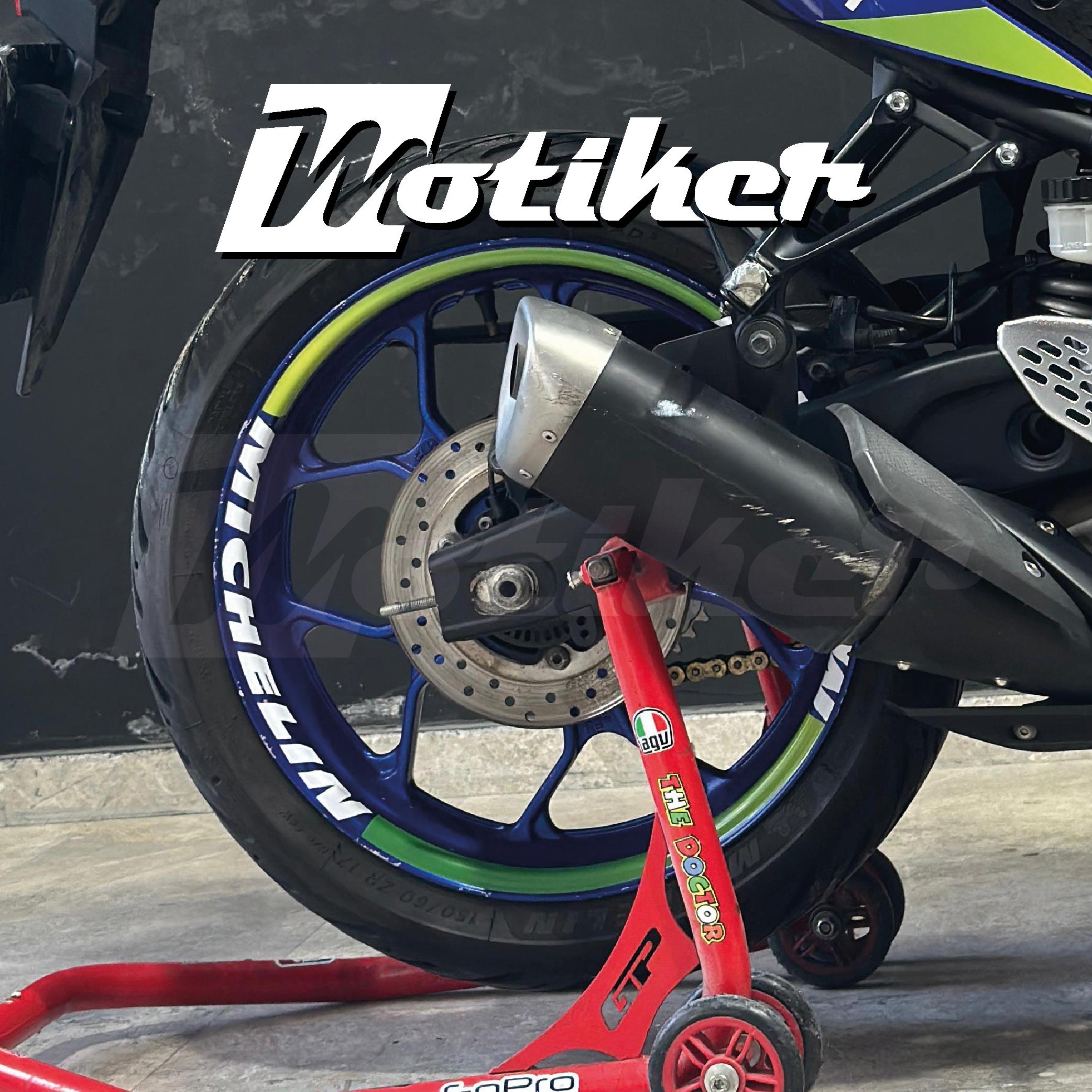 YAMAHA R25 Movistar Renk Geçişli Jant Set Sticker Etiket Modeli