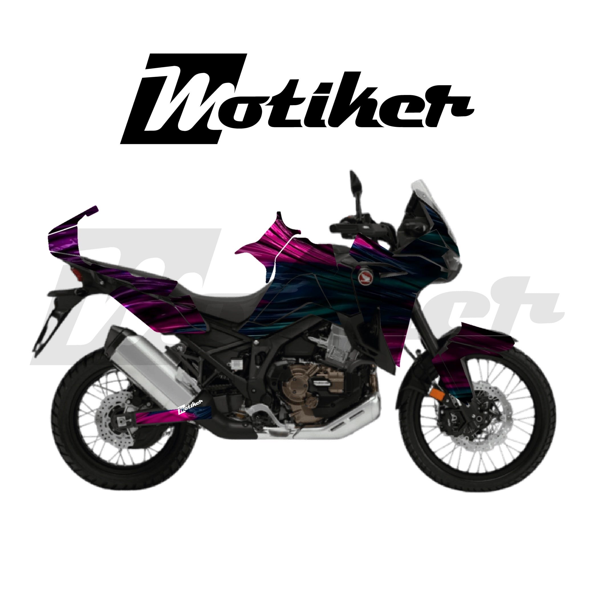 HONDA AFRICA TWIN CRF 1100 L 2020-2023 Parçalı Kaplama Sticker Etiket Modeli Sıvı Metal Desen 14 (MTK9375)