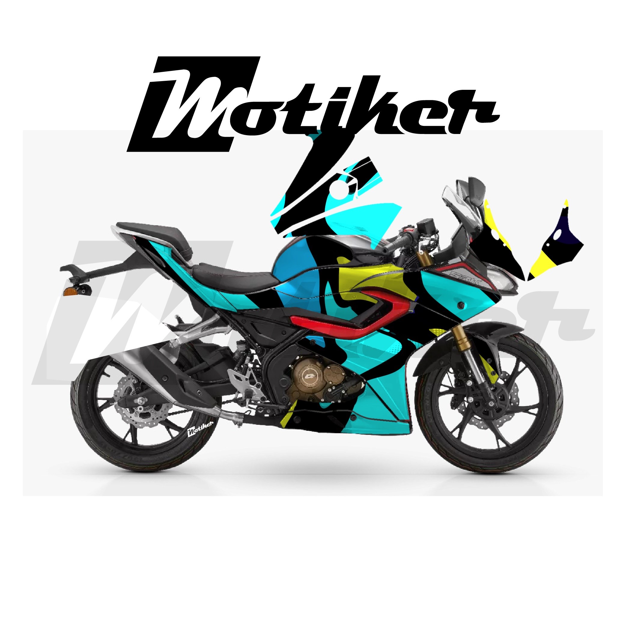 RKS SRK 125R Parçalı Kaplama Sticker Etiket Modeli Soyut Kamuflaj Desen 22 (MTK9383)
