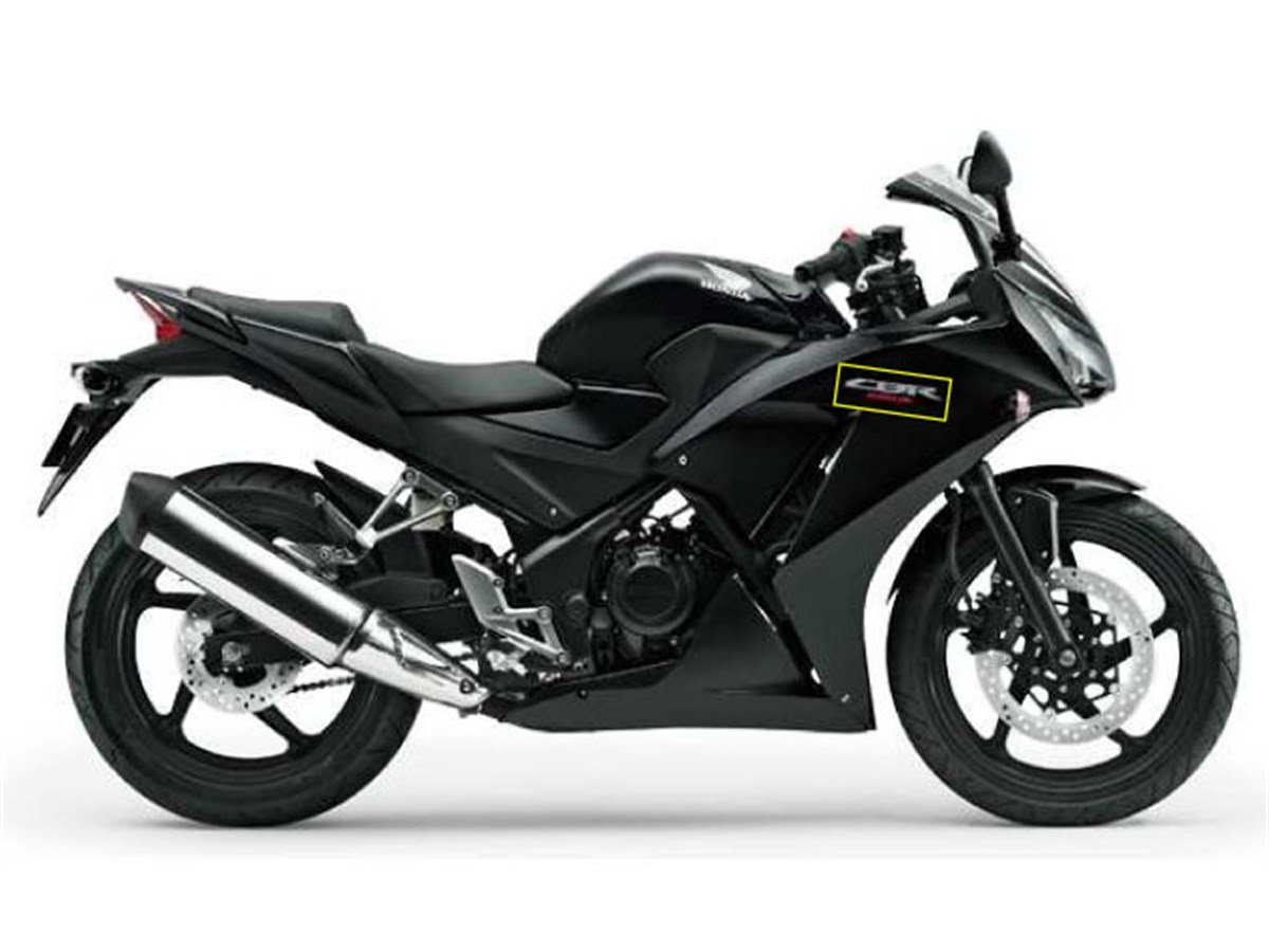 2014-2017 Siyah Honda CBR250 Sol Yan Grenaj Sticker Etiket Modeli 