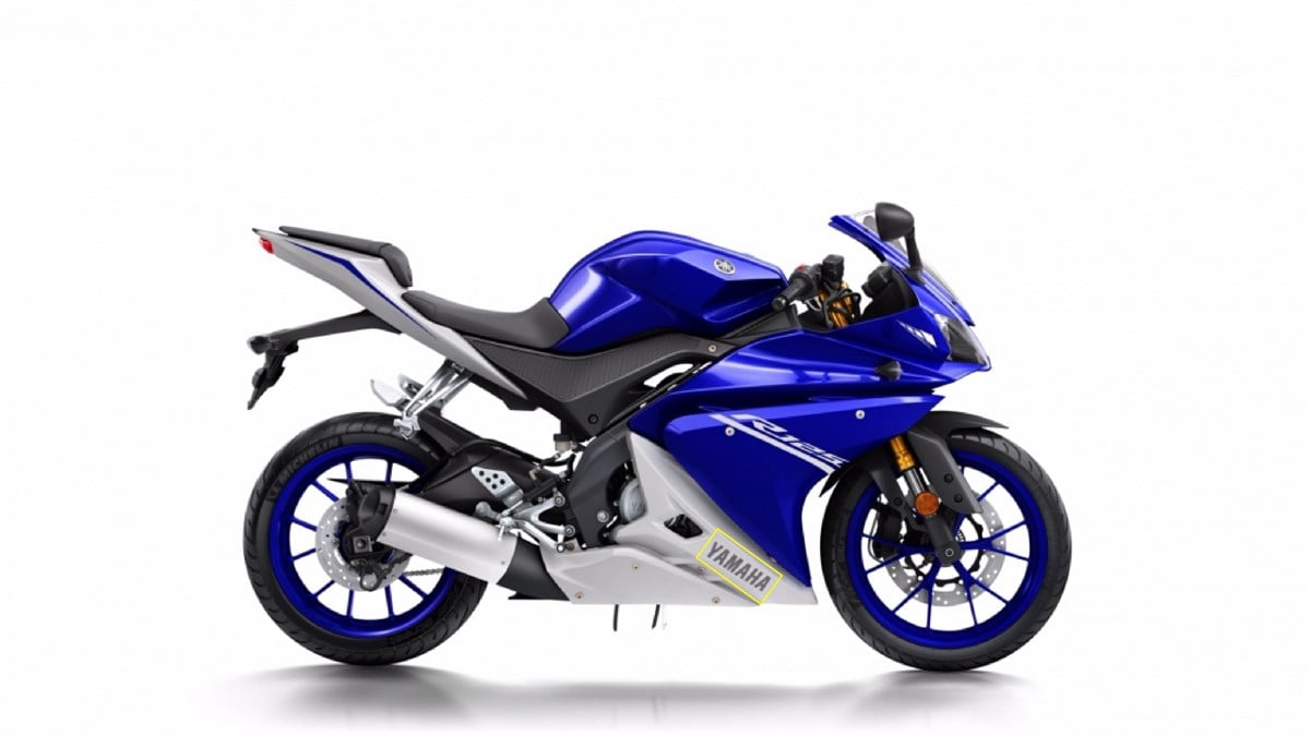 2017 Mavi Yamaha YZF R125 Sol Alt Sakal Sticker Etiket Modeli
