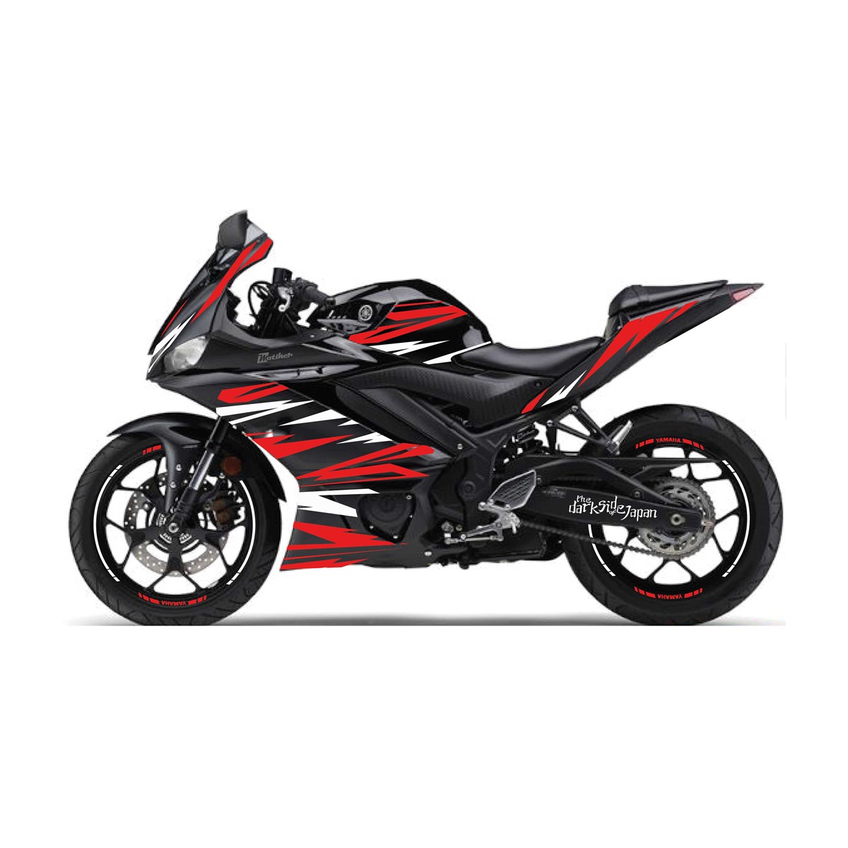 2019-2020 Yamaha YZF R25 Kırmızı Beyaz Şimşek Sticker Etiket Full Takım Modeli