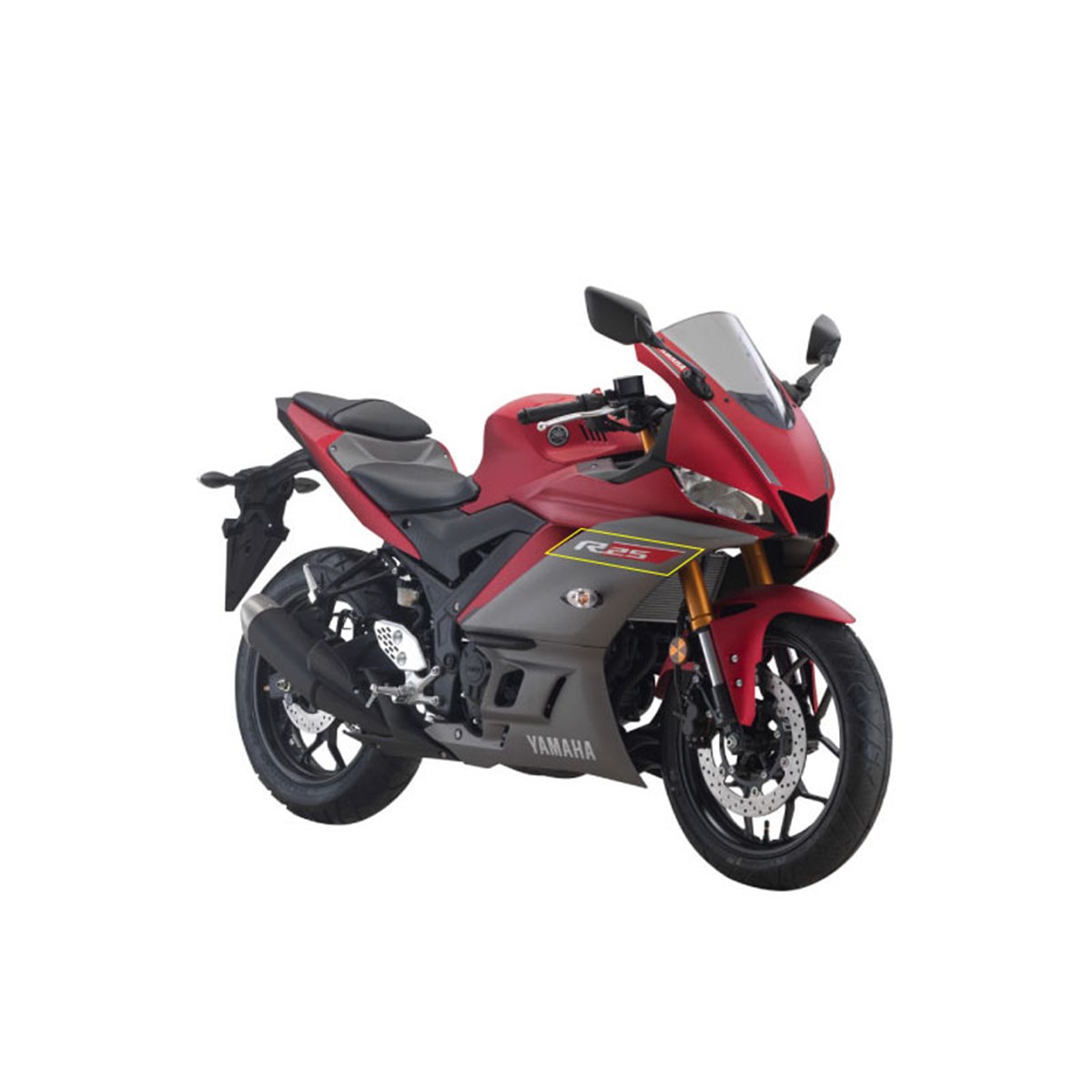 2019 Yamaha YZF R25 Kırmızı Sol Yan Grenaj Sticker Etiket Modeli