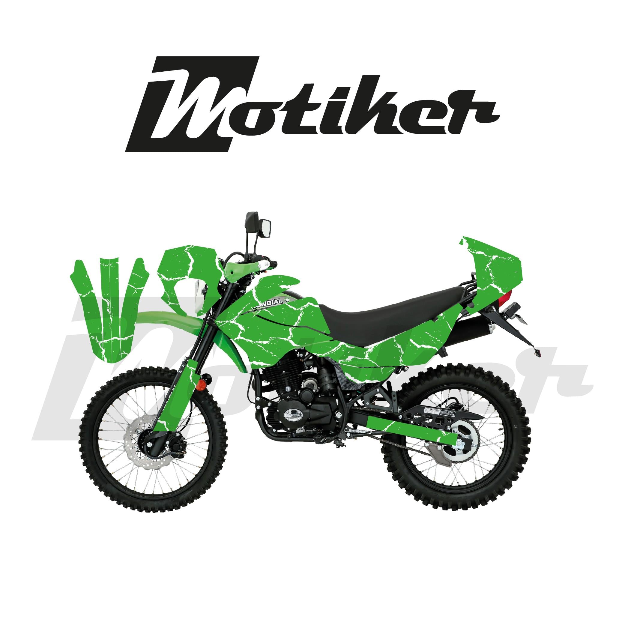 Mondial 2016-2022 Model X-Treme Max 200İ Yeşil Zemin Üstüne Beyaz Şimşek Tasarımı Sticker Etiket Modeli