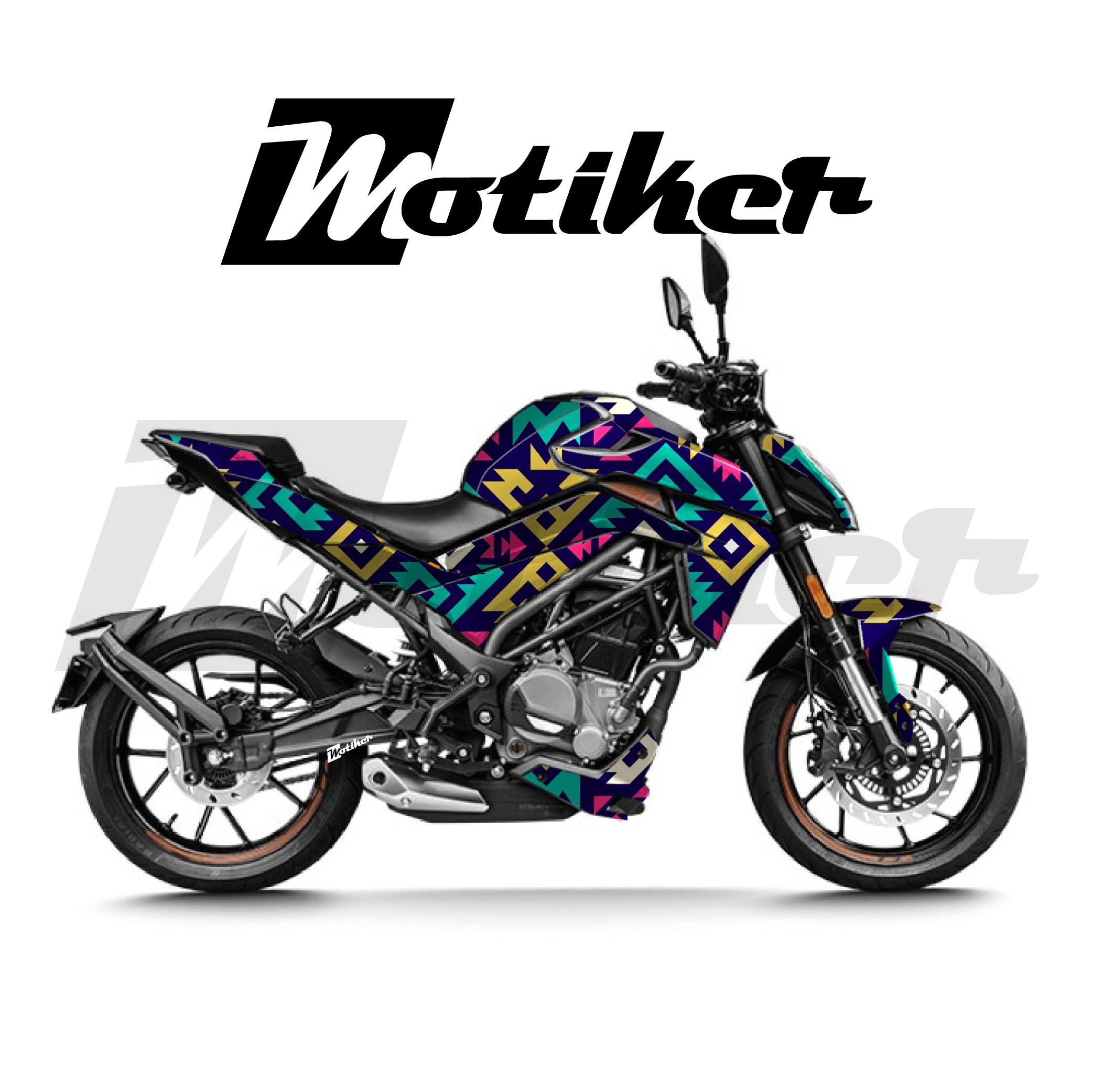 CFMOTO 250NK Parçalı Kaplama Sticker Etiket Modeli Etnik Motif Desen 9 (MTK9370)